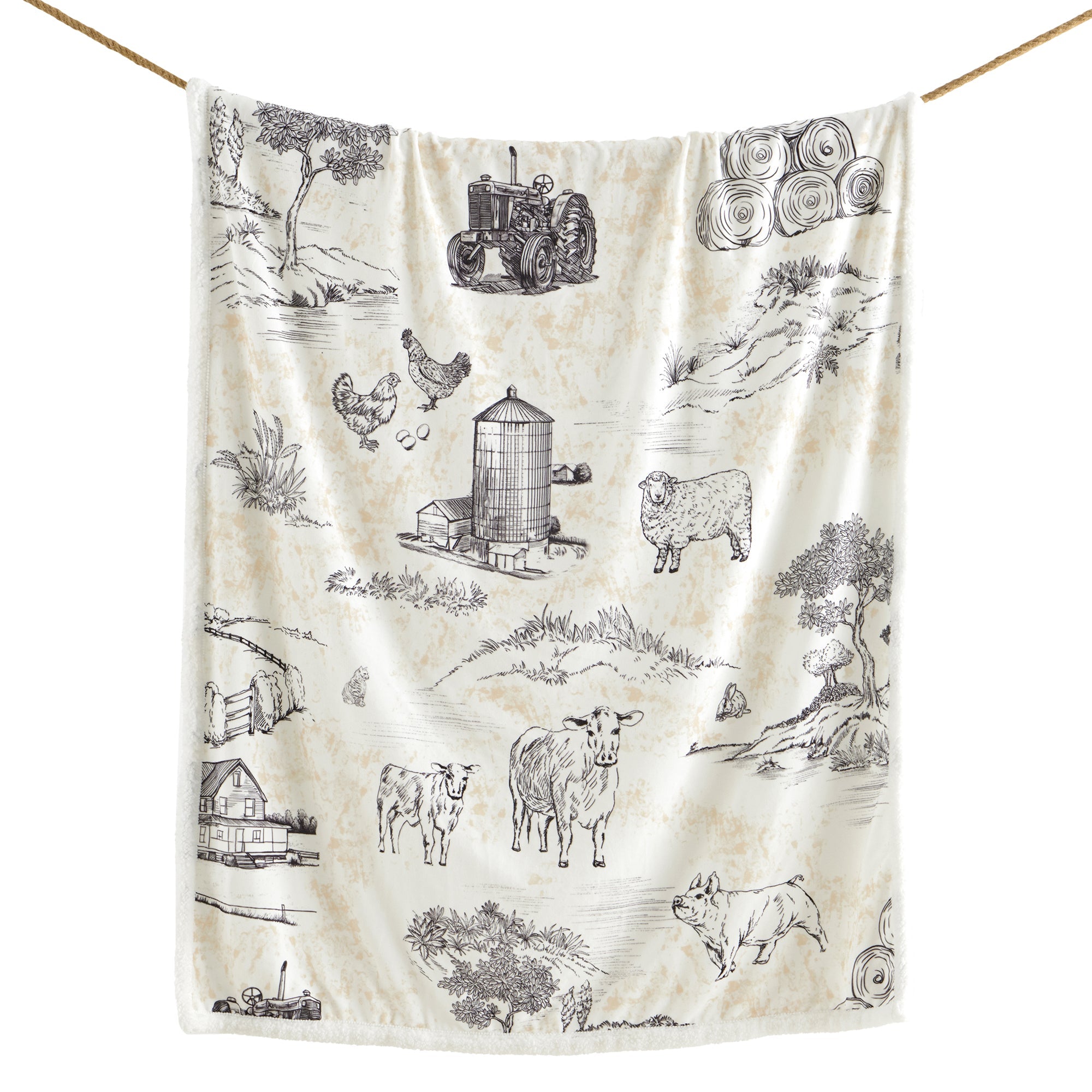 Farm Life Campfire Sherpa Throw