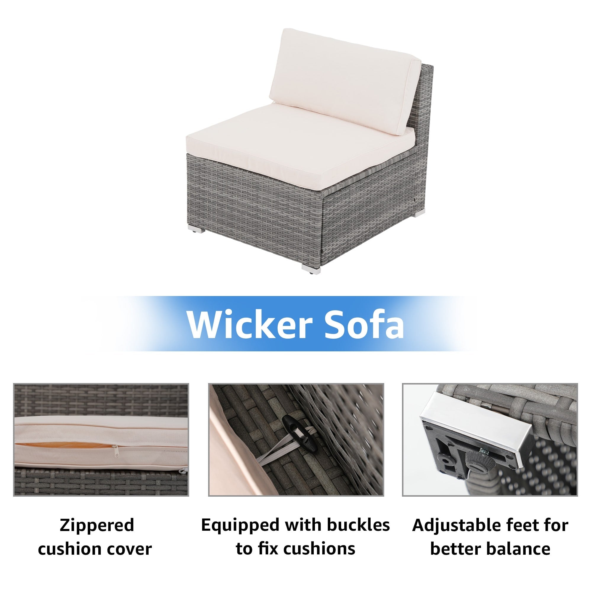 Wicker/ Steel 7-piece Outdoor Cushioned Sectional Sofa Set