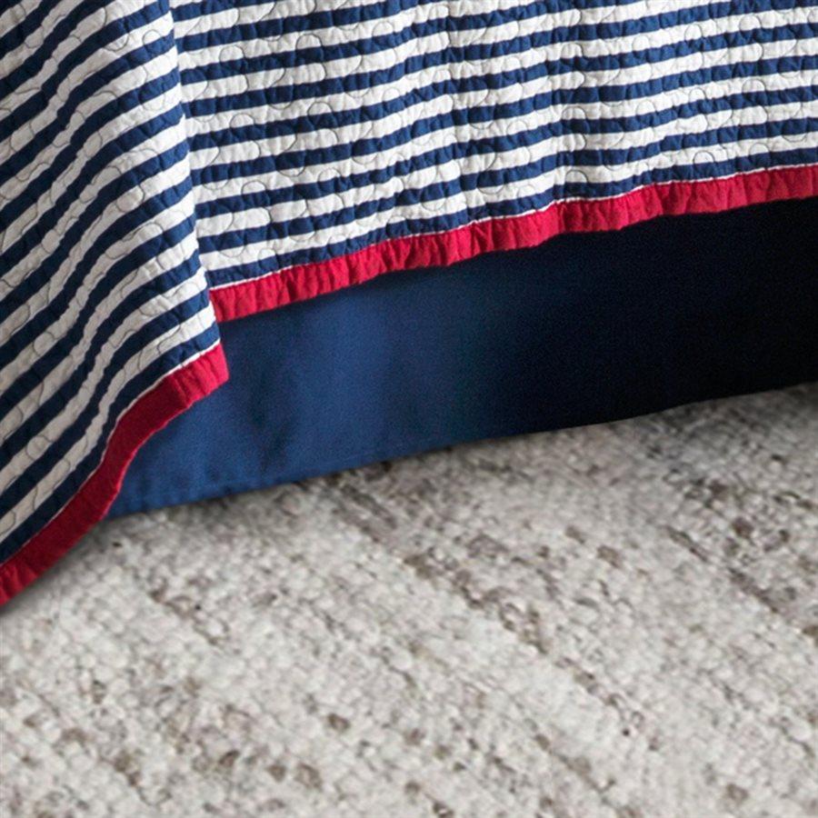 Canvas Navy Bedskirt, Twin