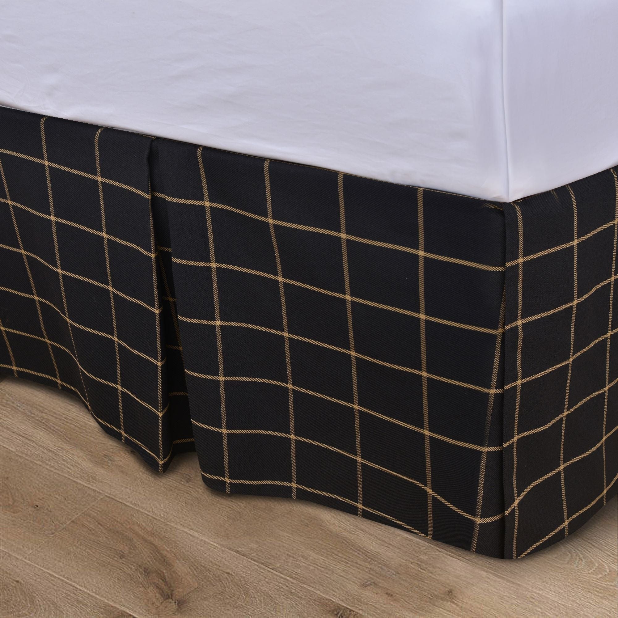 Windowpane Plaid Tailored Bed Skirt