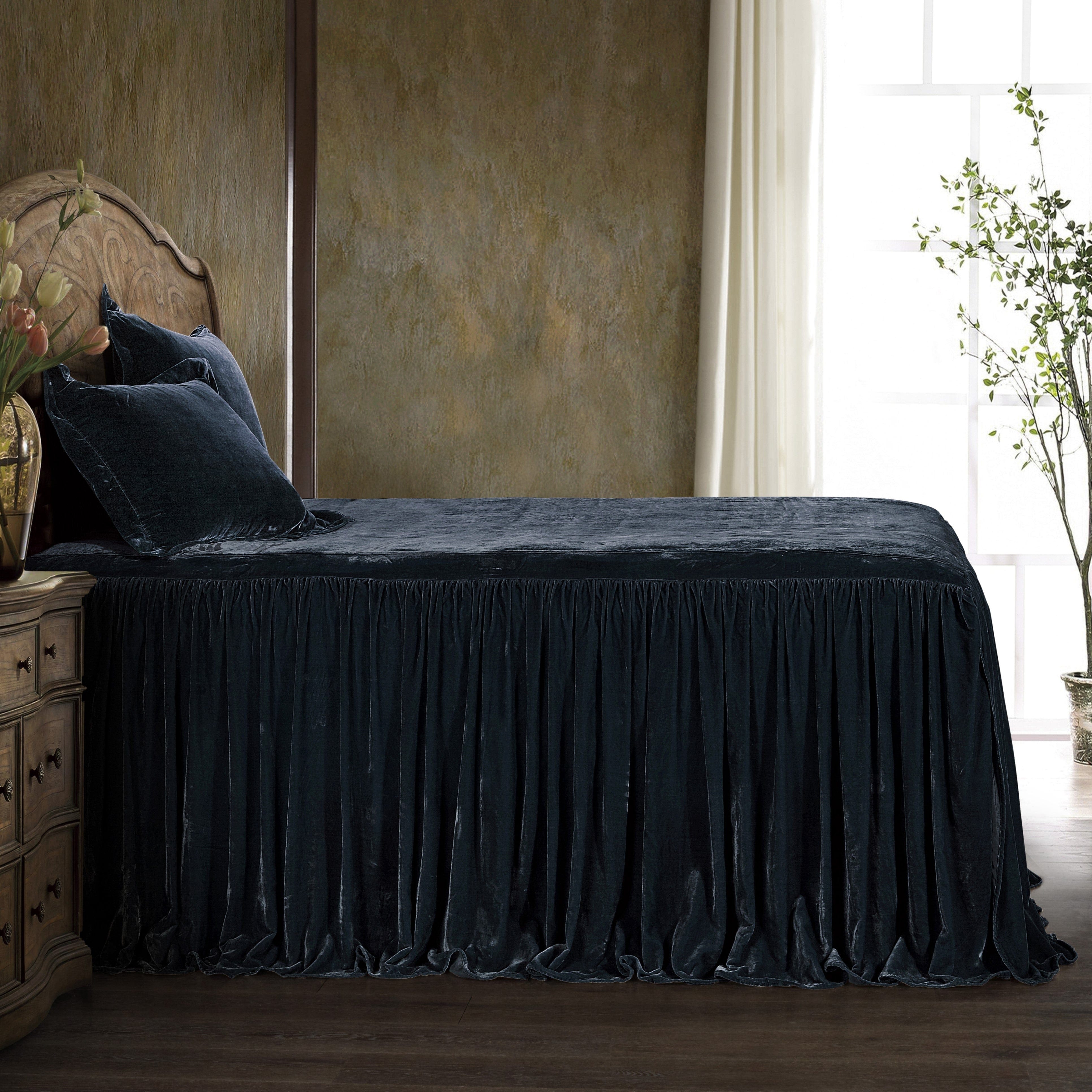Stella Faux Silk Velvet Bedspread Set