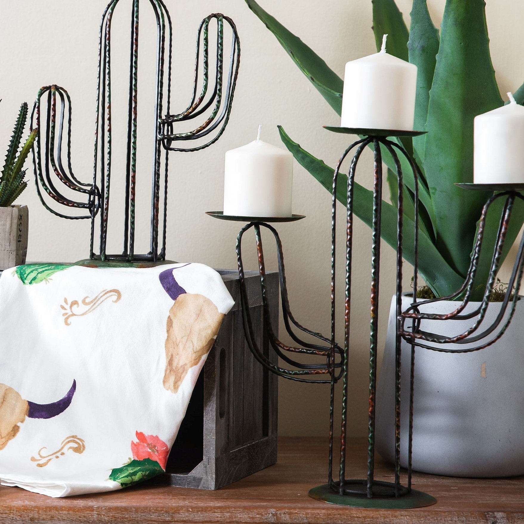 Cactus 3-Pillar Candle Holder