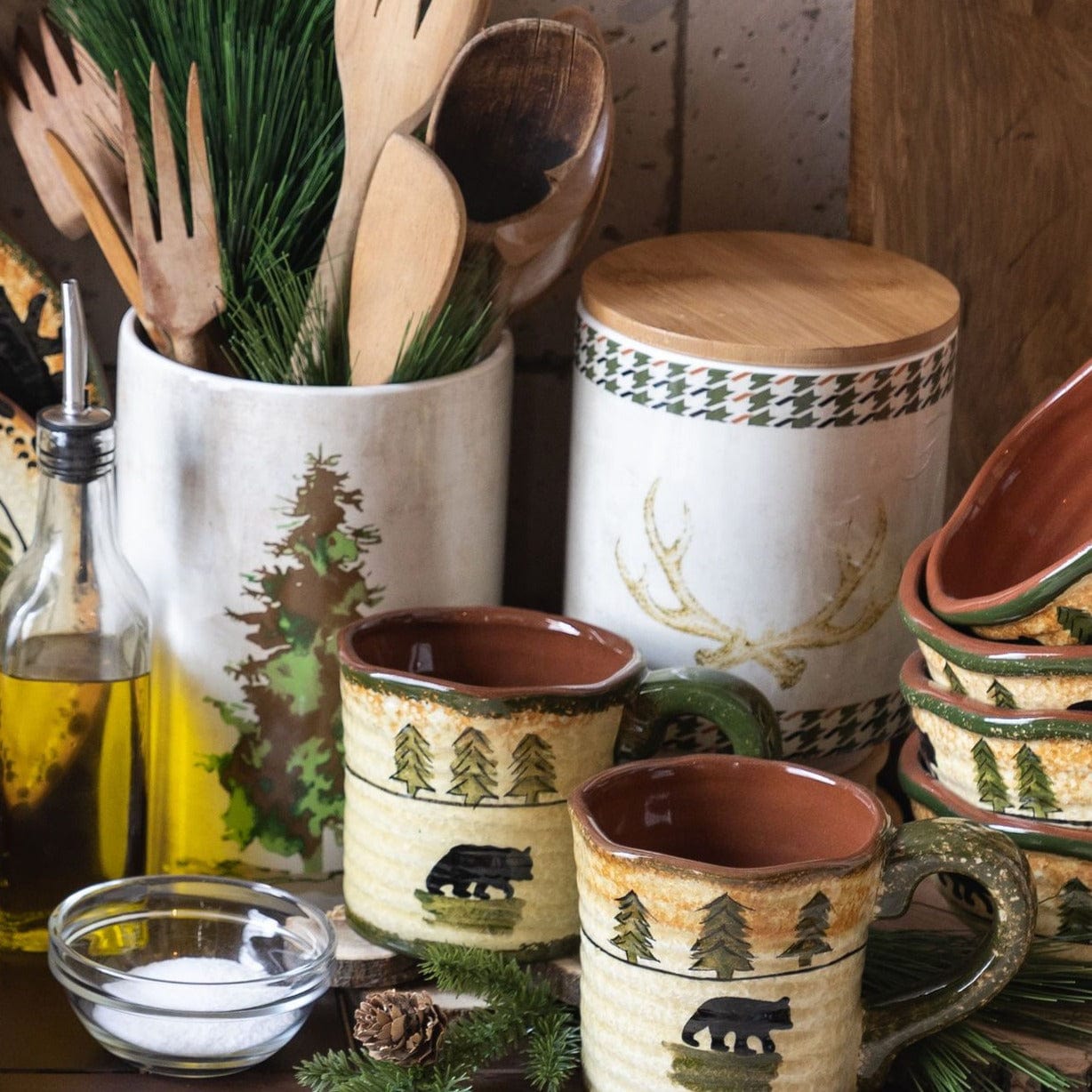 Antler Design 2PC Canister Set