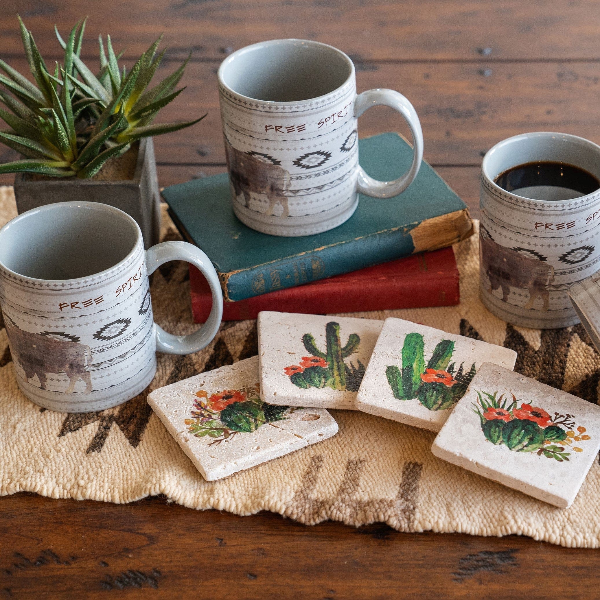Cactus Blooms Coaster, Set of 4