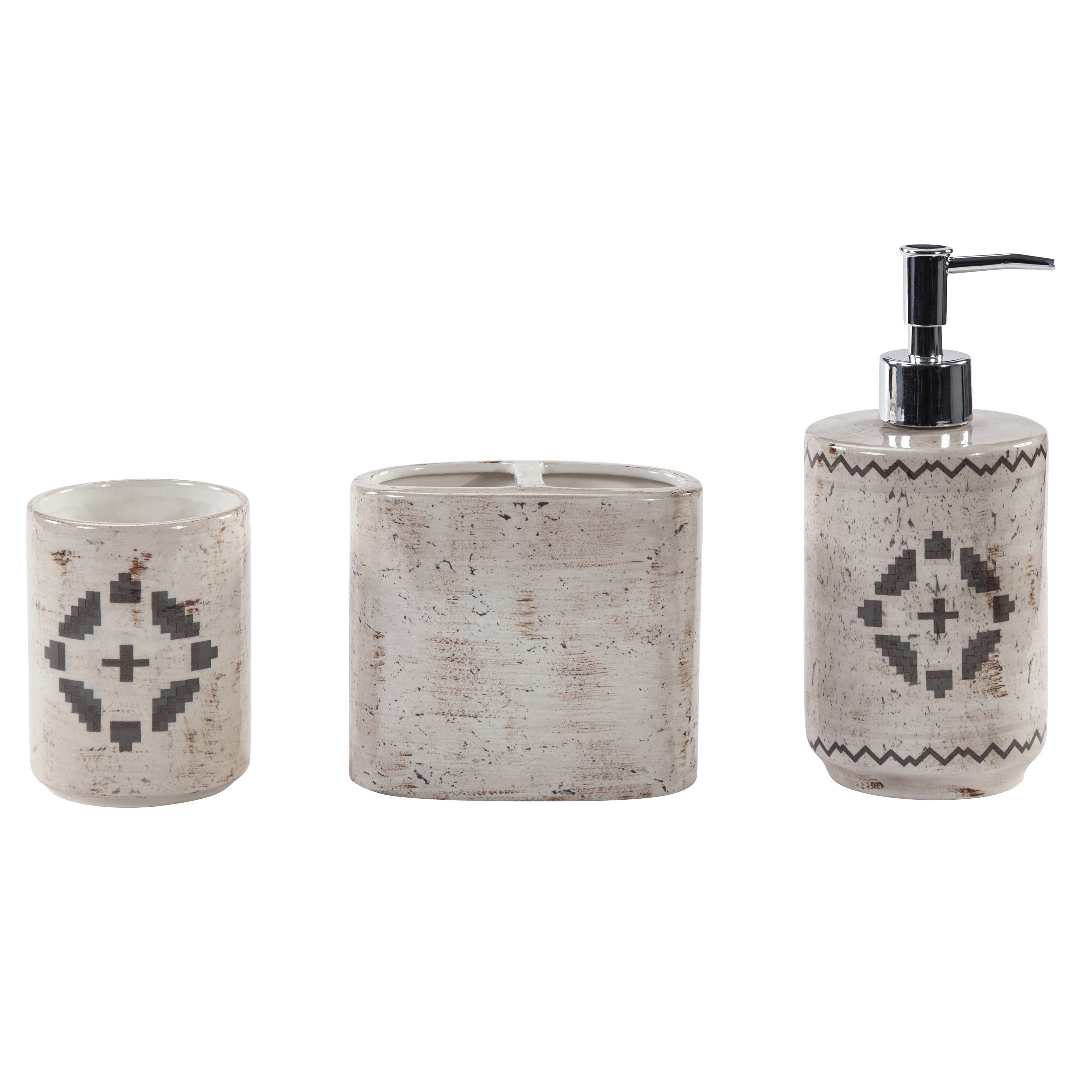 Dakota Ceramic 3PC Countertop Bathroom Set