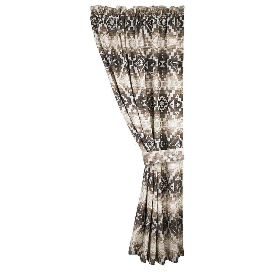 Chalet Aztec Cream & Brown Single Panel Curtain