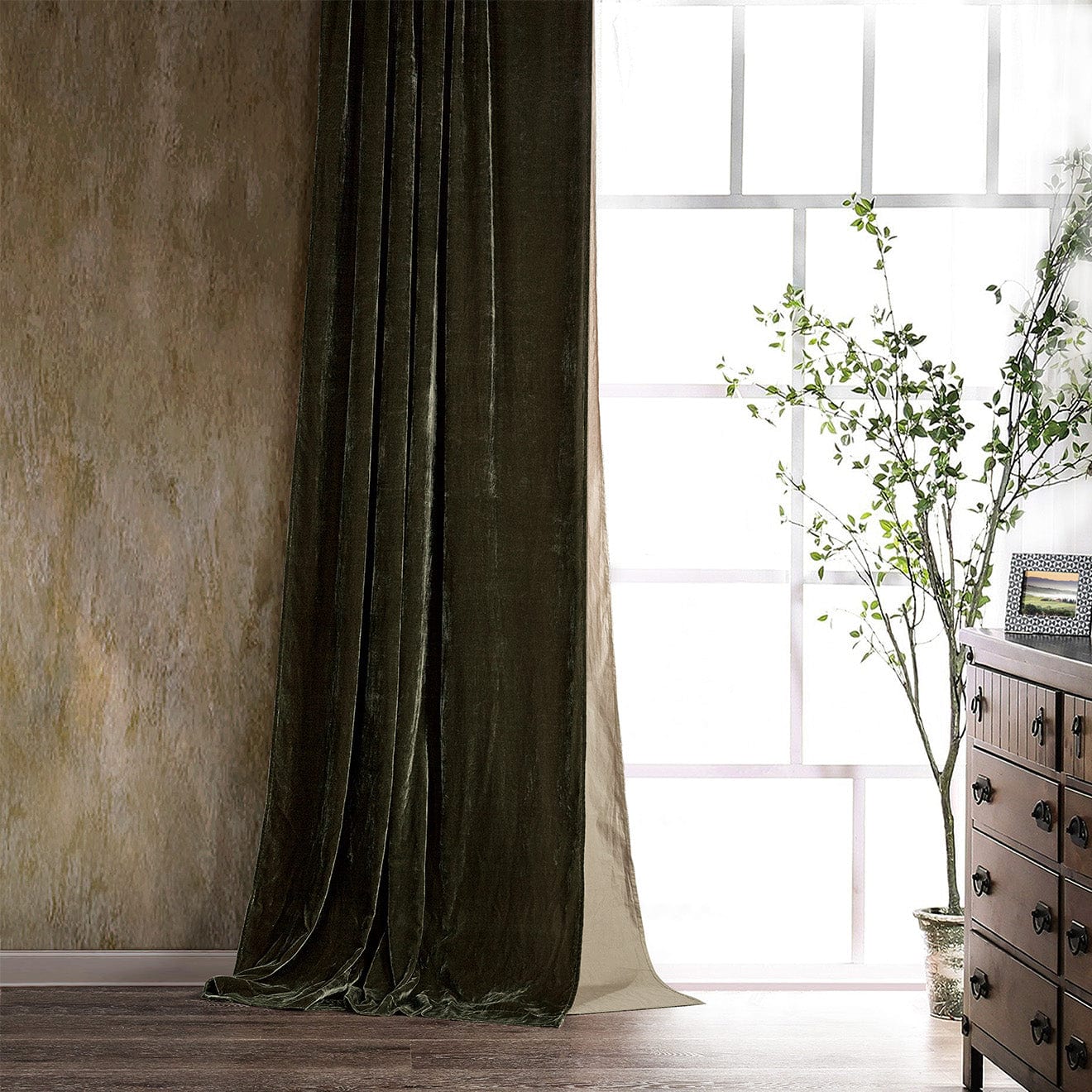 Stella Faux Silk Velvet Curtain