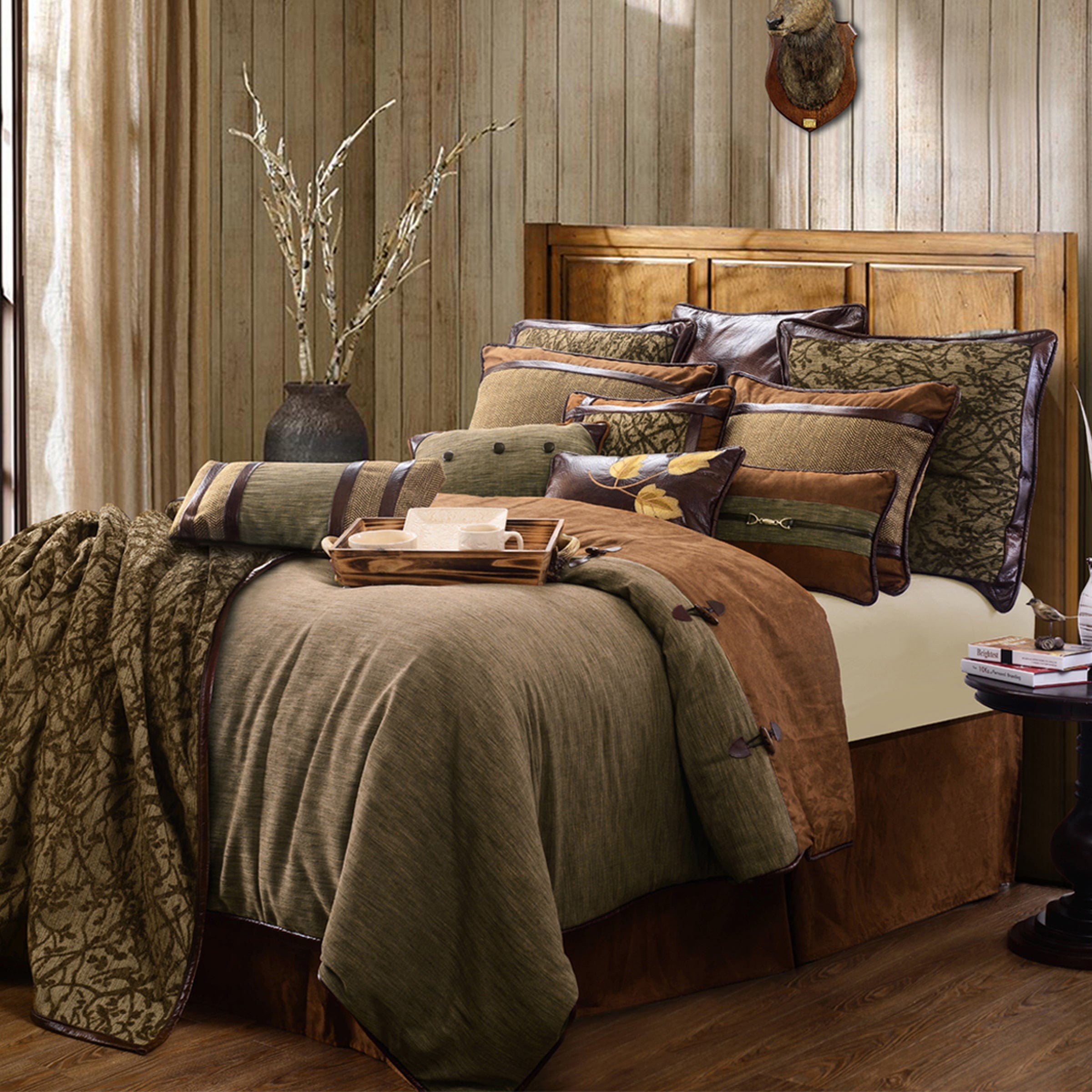 Highland Lodge Olive Single Panel Curtain