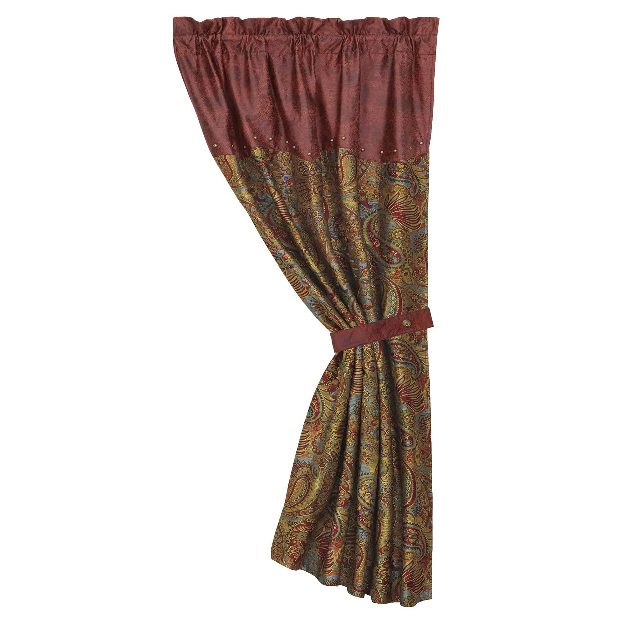 San Angelo Red Curtain with Paisley