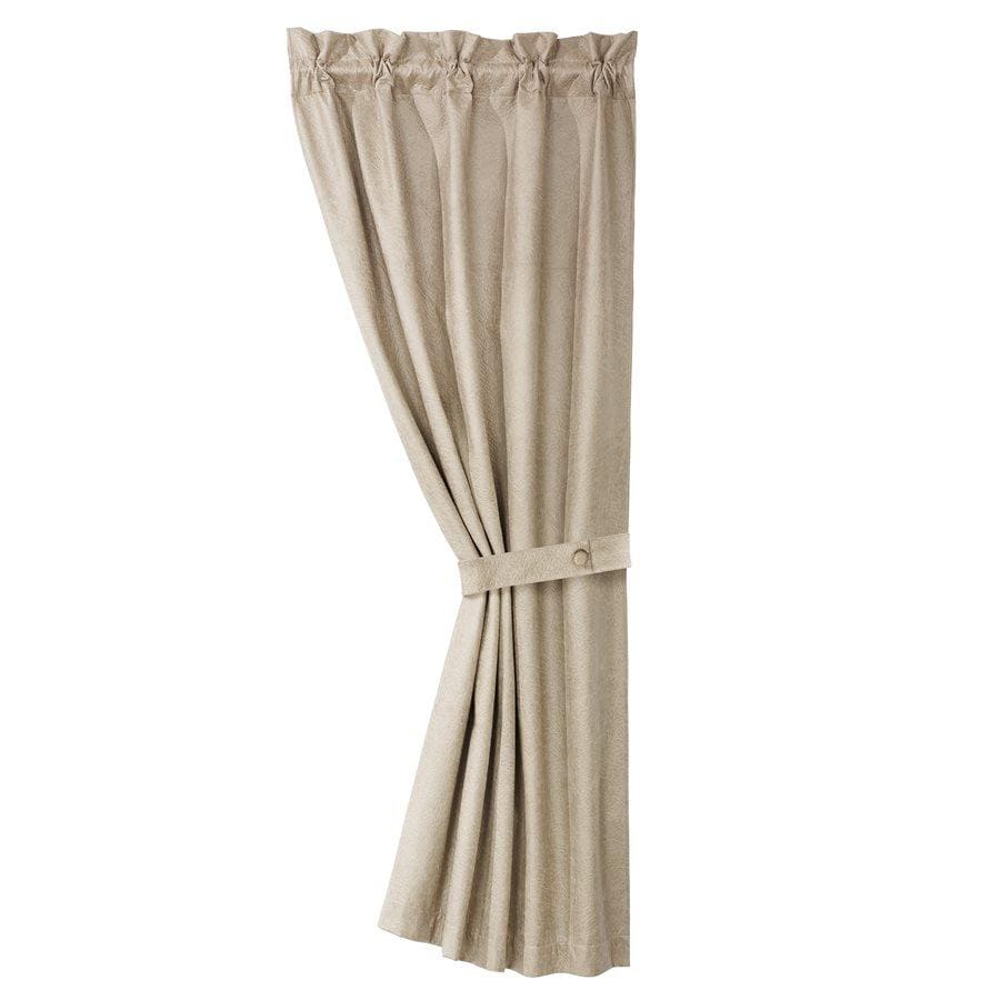 Silverado Buff Gray Leather Rod-Pocket Curtain Panel