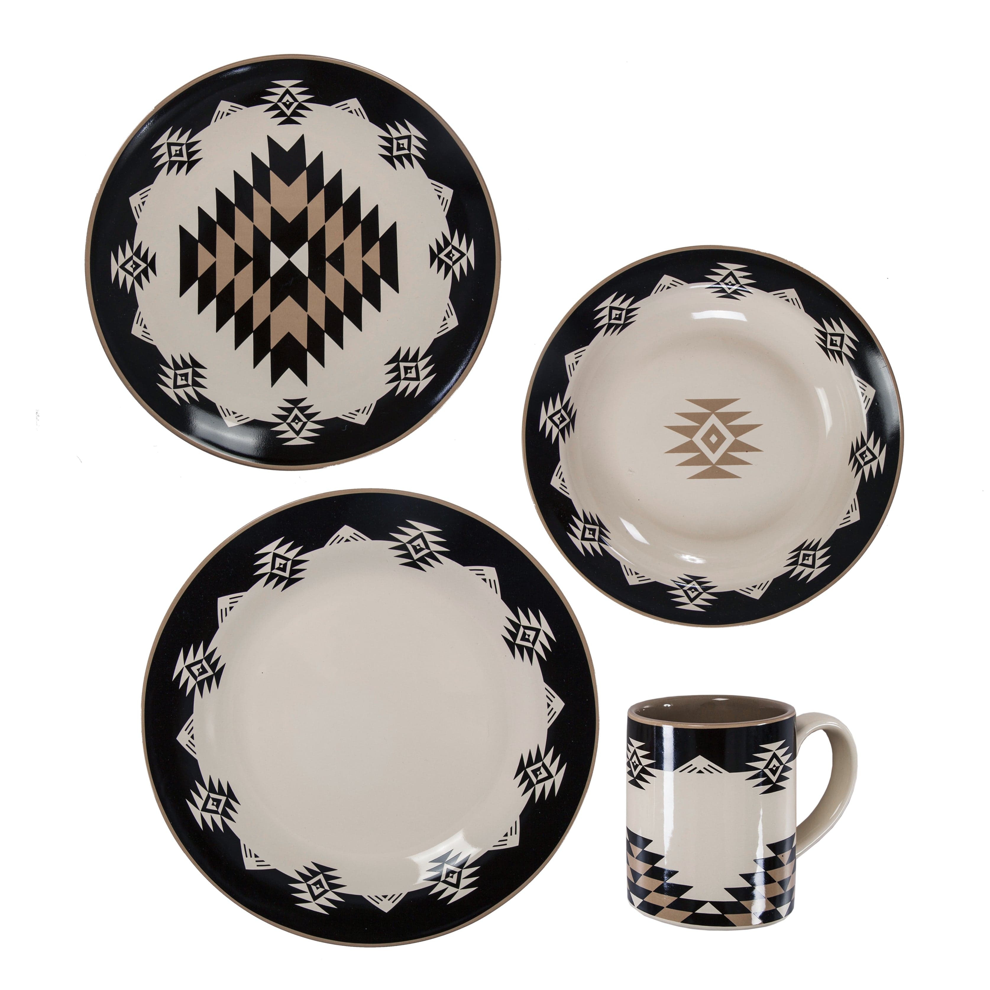 Chalet Aztec 19PC Dinnerware and Canister Set