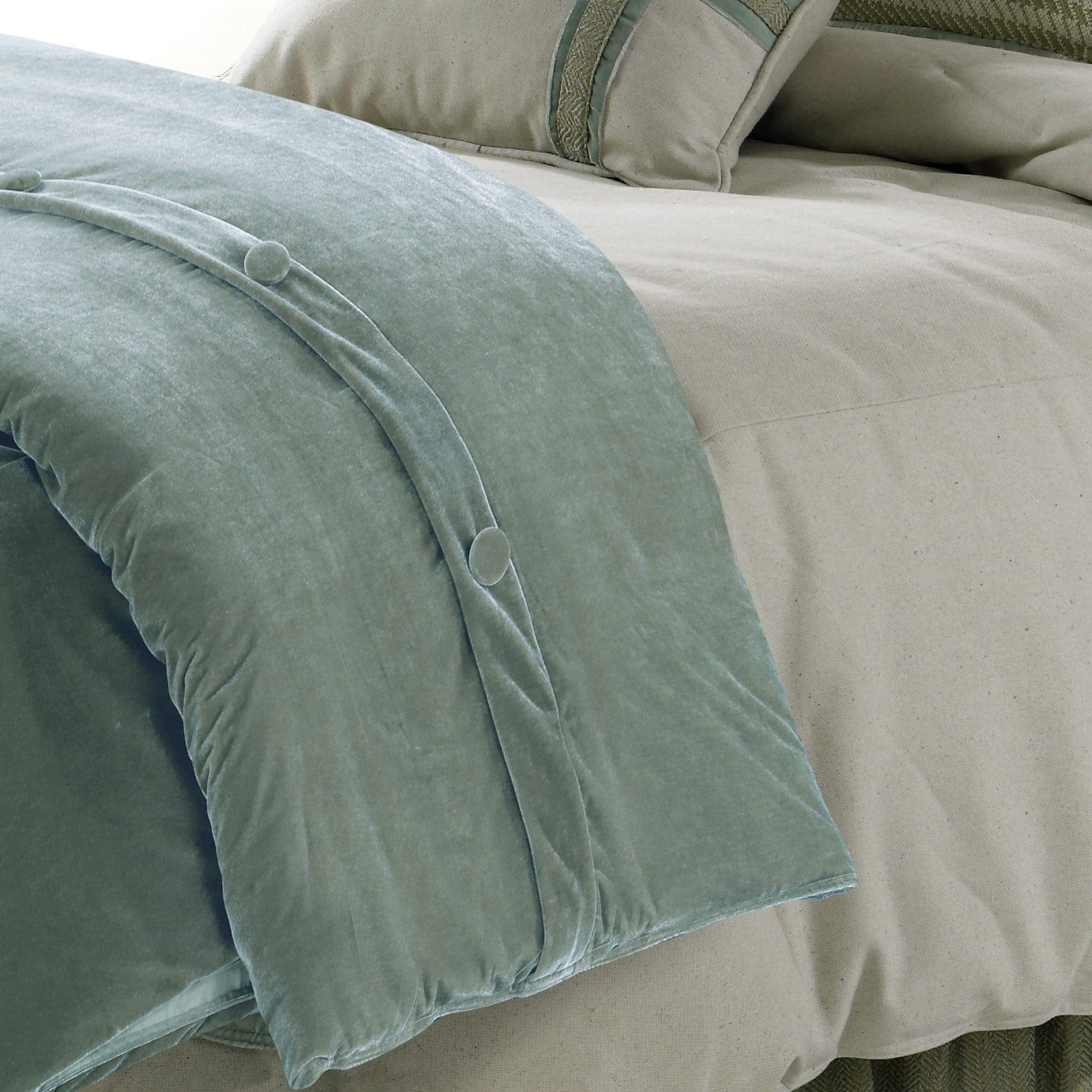 Arlington Seafoam Velvet Duvet Cover