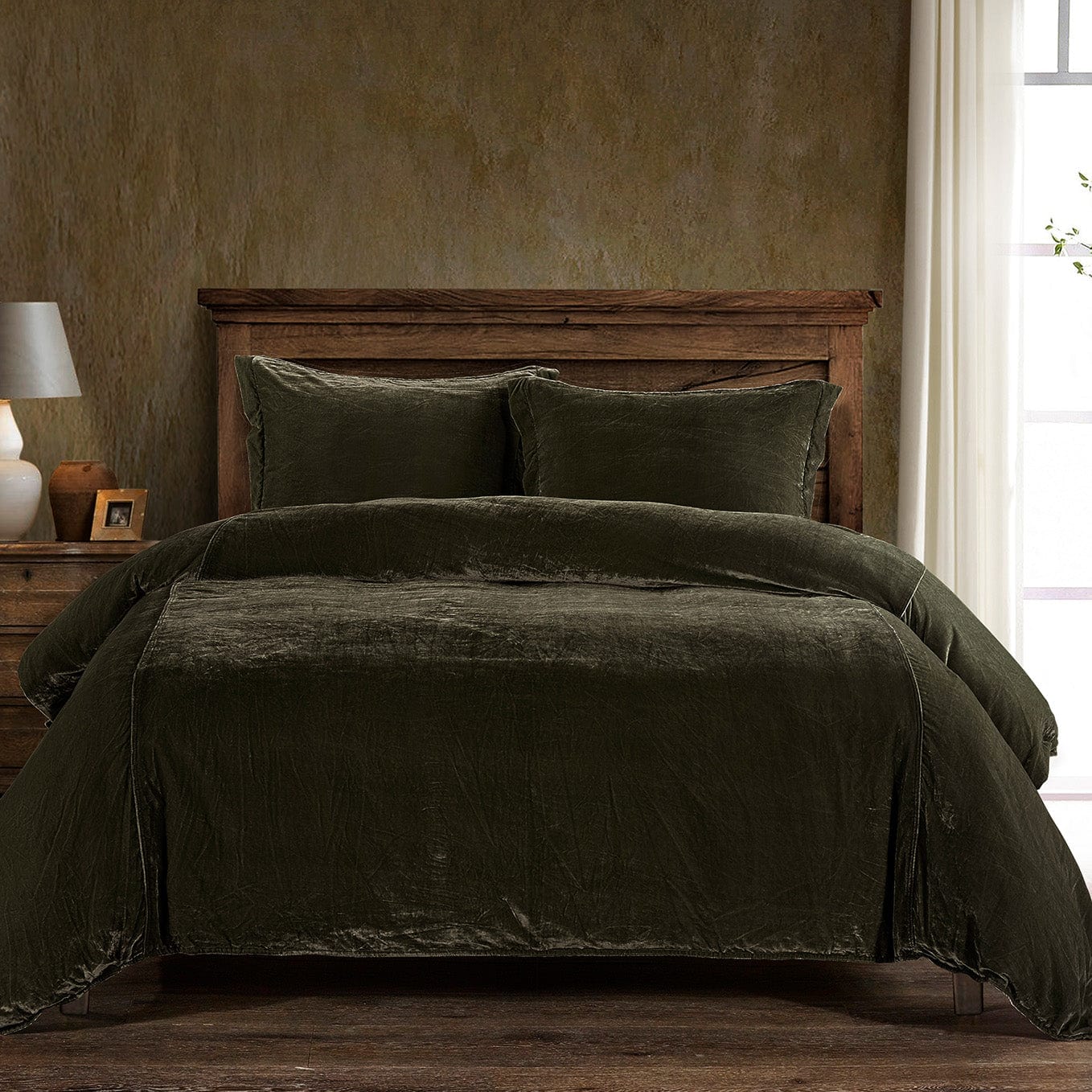Stella Faux Silk Velvet Duvet Cover Set