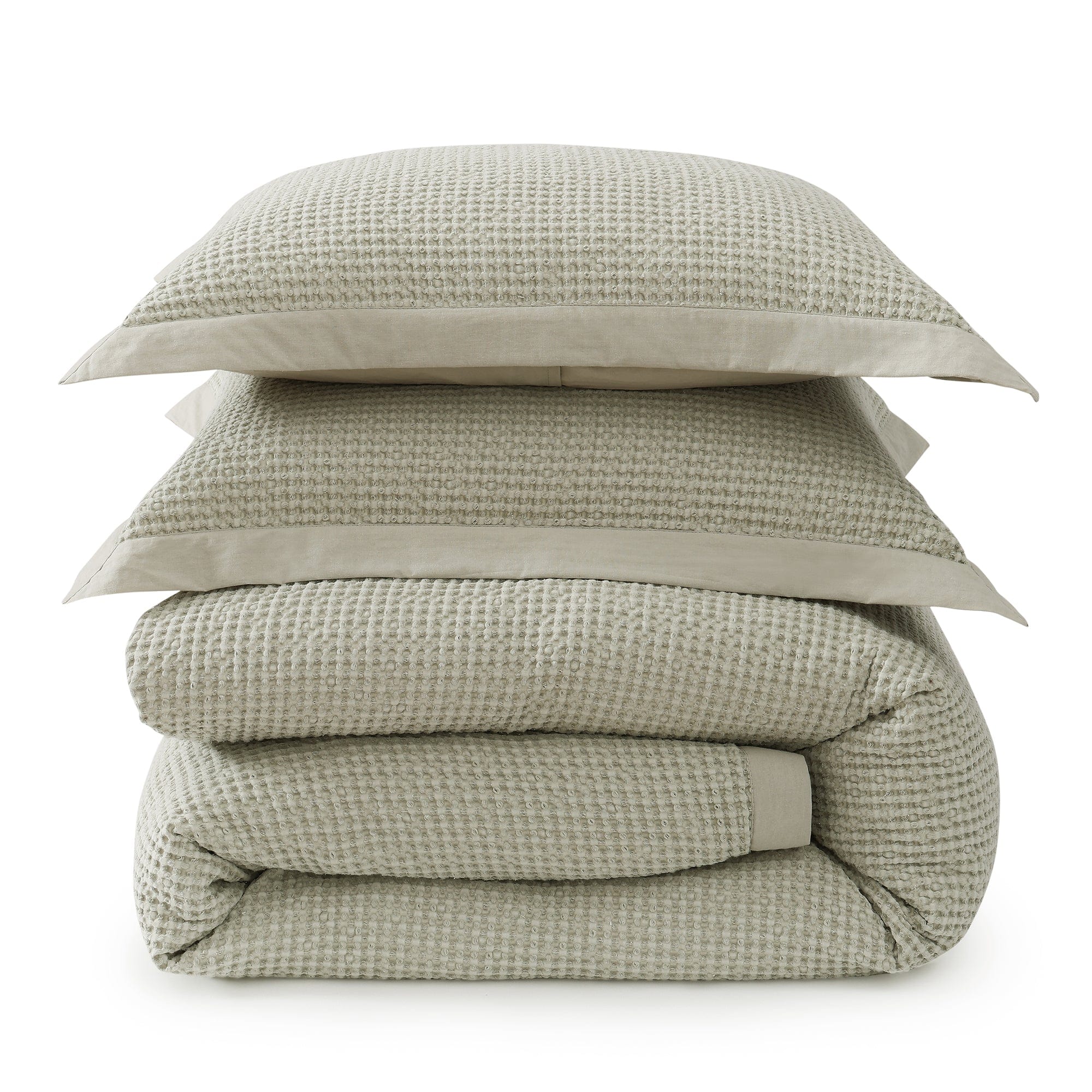 Stonewashed Cotton Waffle Weave Duvet Cover