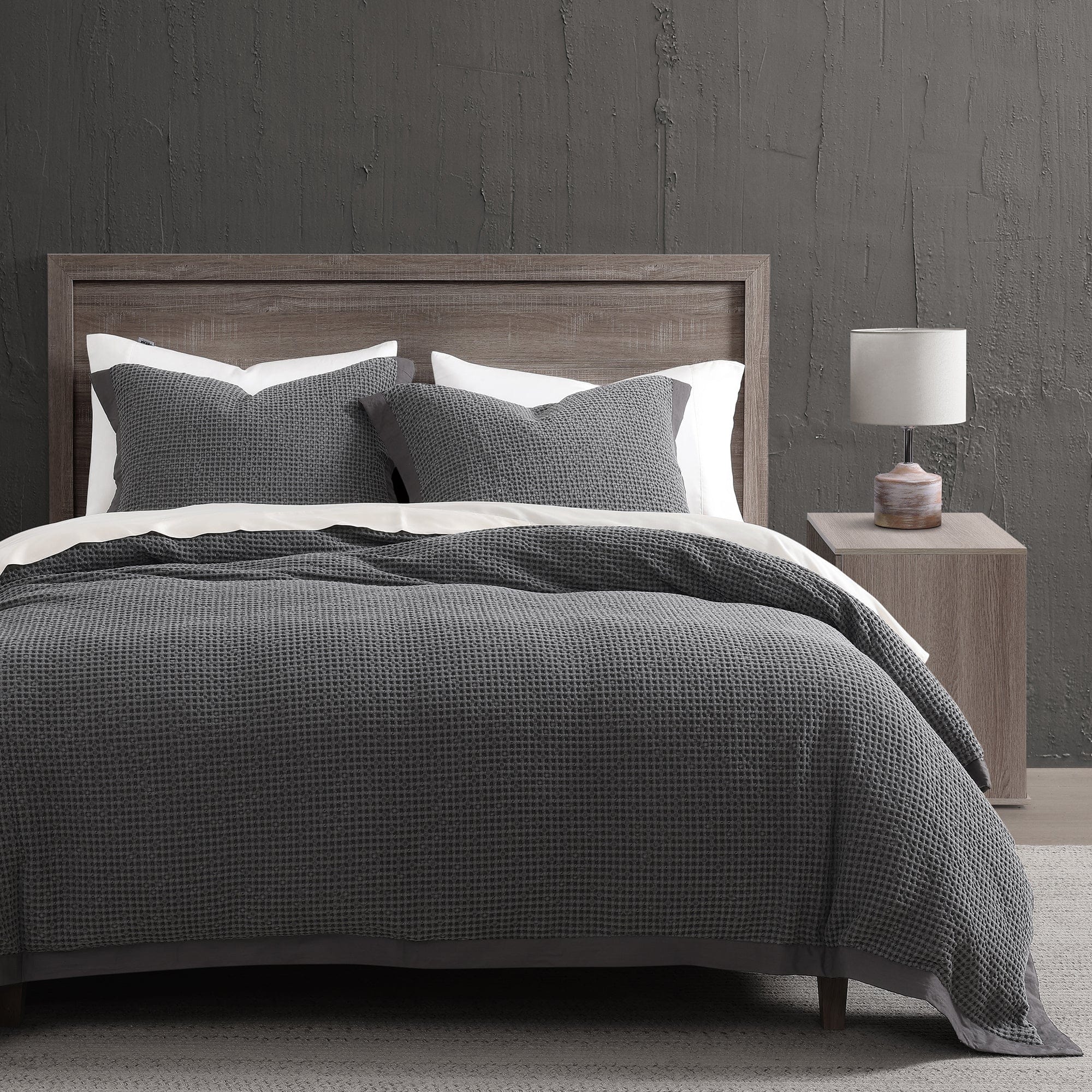 Stonewashed Cotton Waffle Weave Duvet Cover