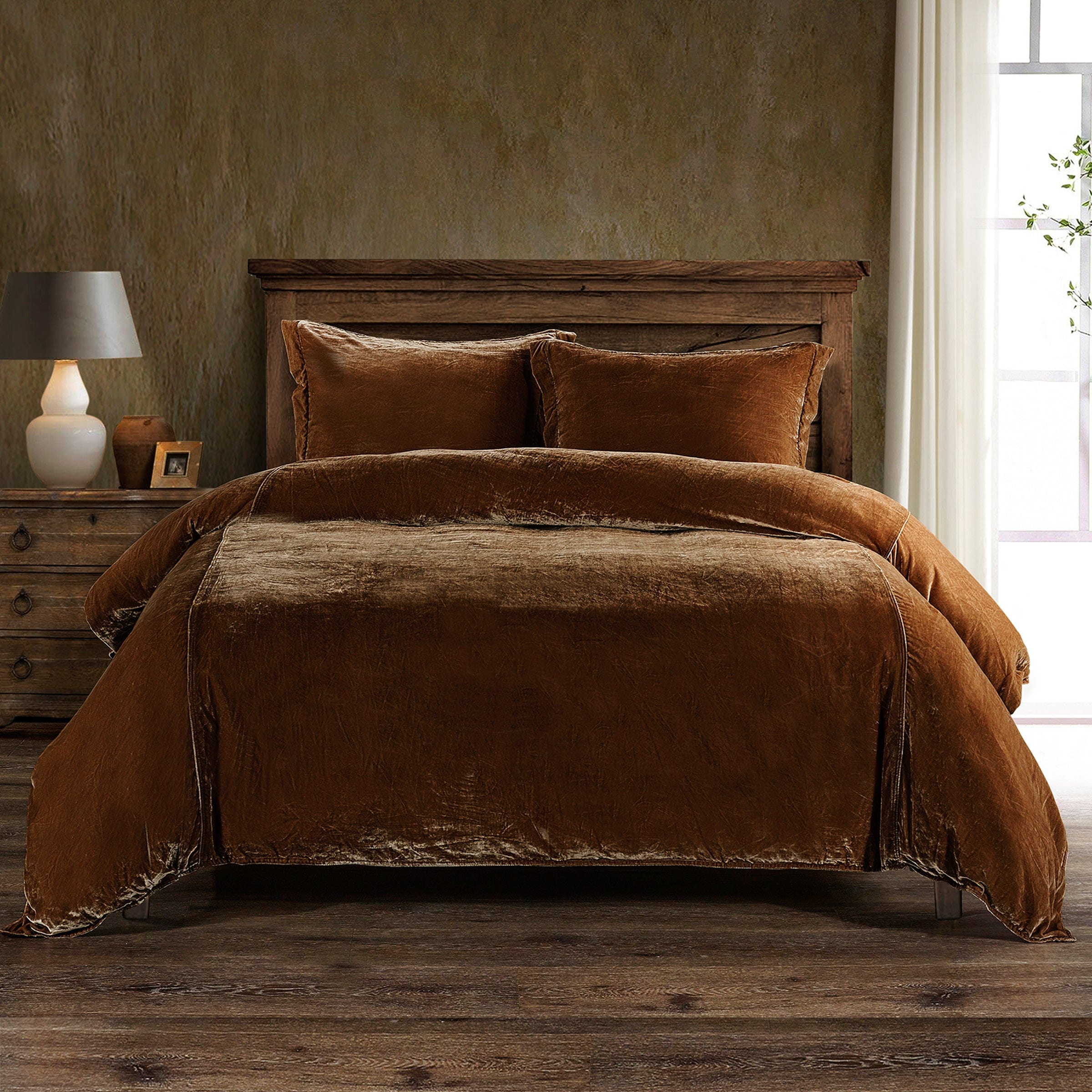 Stella Faux Silk Velvet Duvet Cover Set
