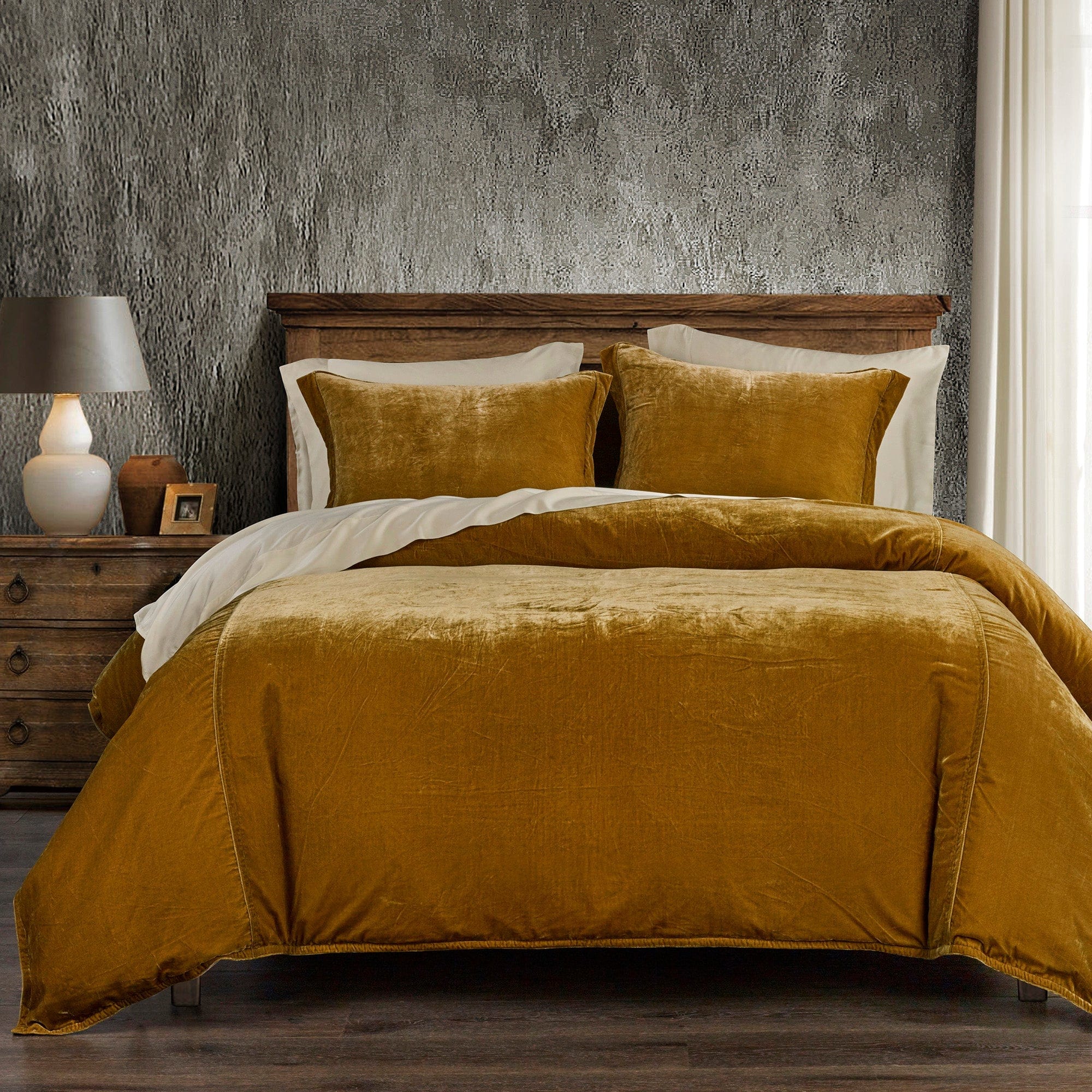 Stella Faux Silk Velvet Duvet Cover Set
