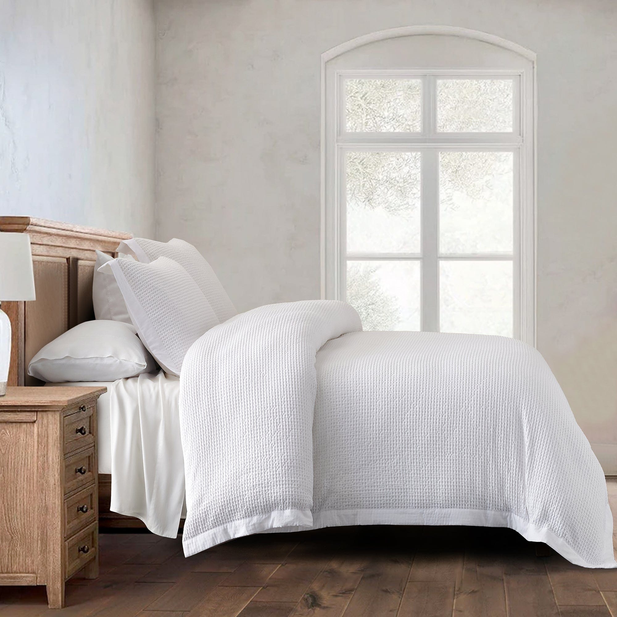 Stonewashed Cotton Waffle Weave Duvet Cover