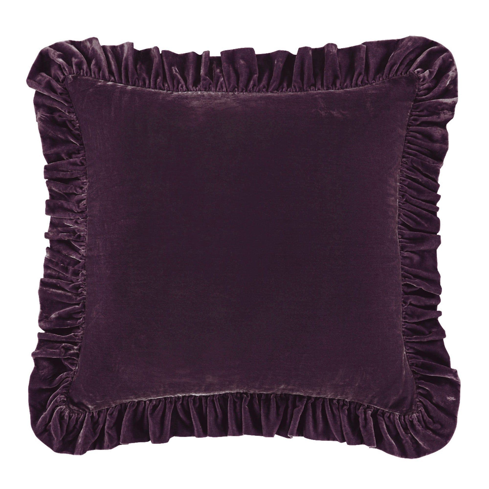 Stella Faux Silk Velvet Ruffled Euro Sham