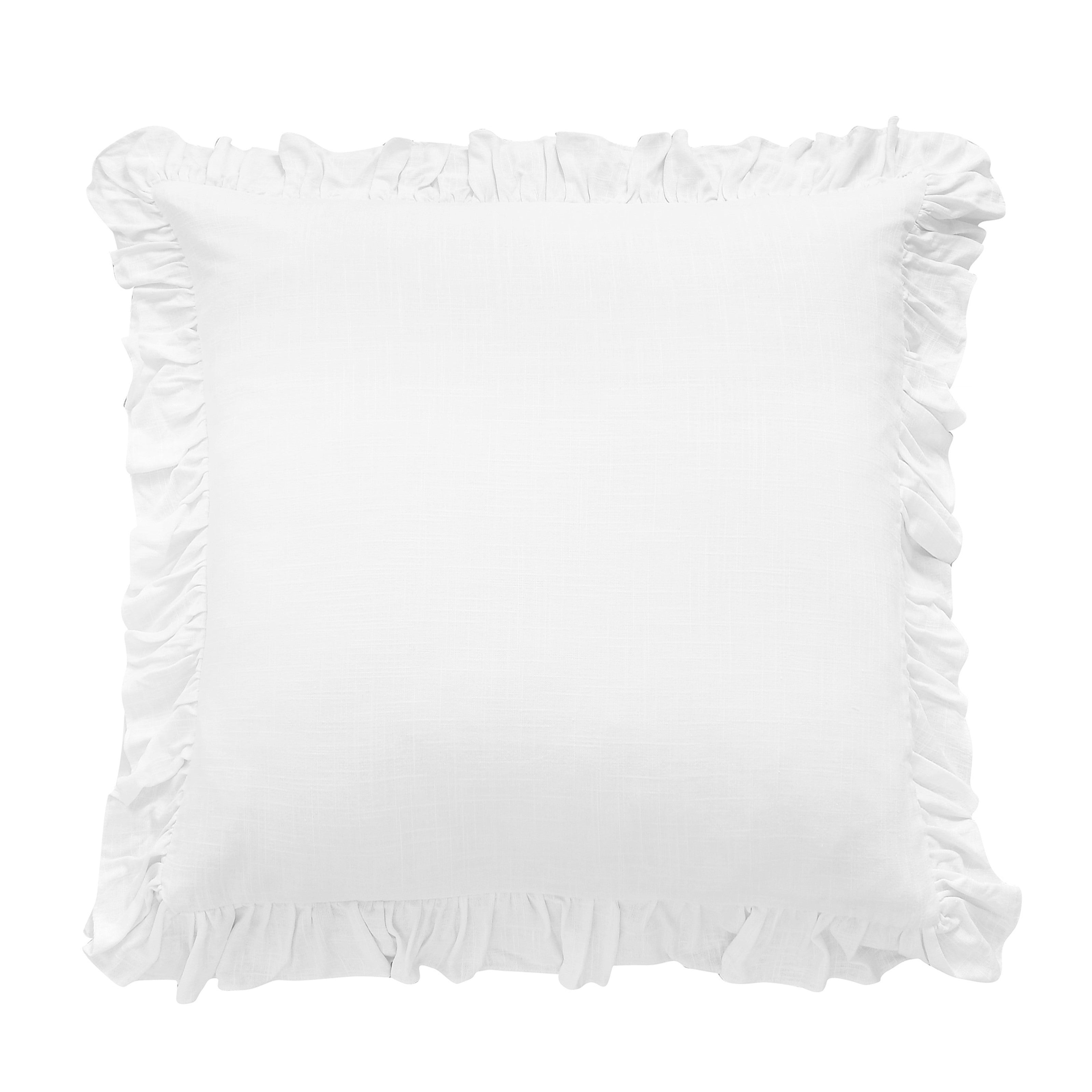 Lily Washed Linen Ruffled Euro Sham