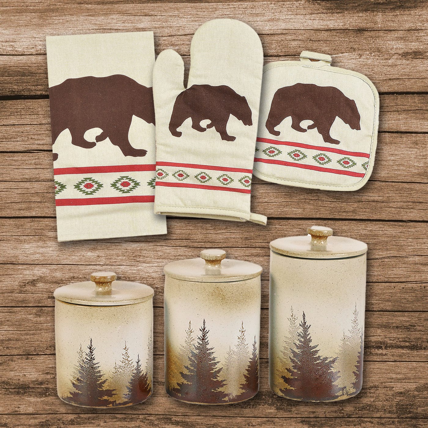 Aztec Bear Print and Clearwater Pines 13PC Set