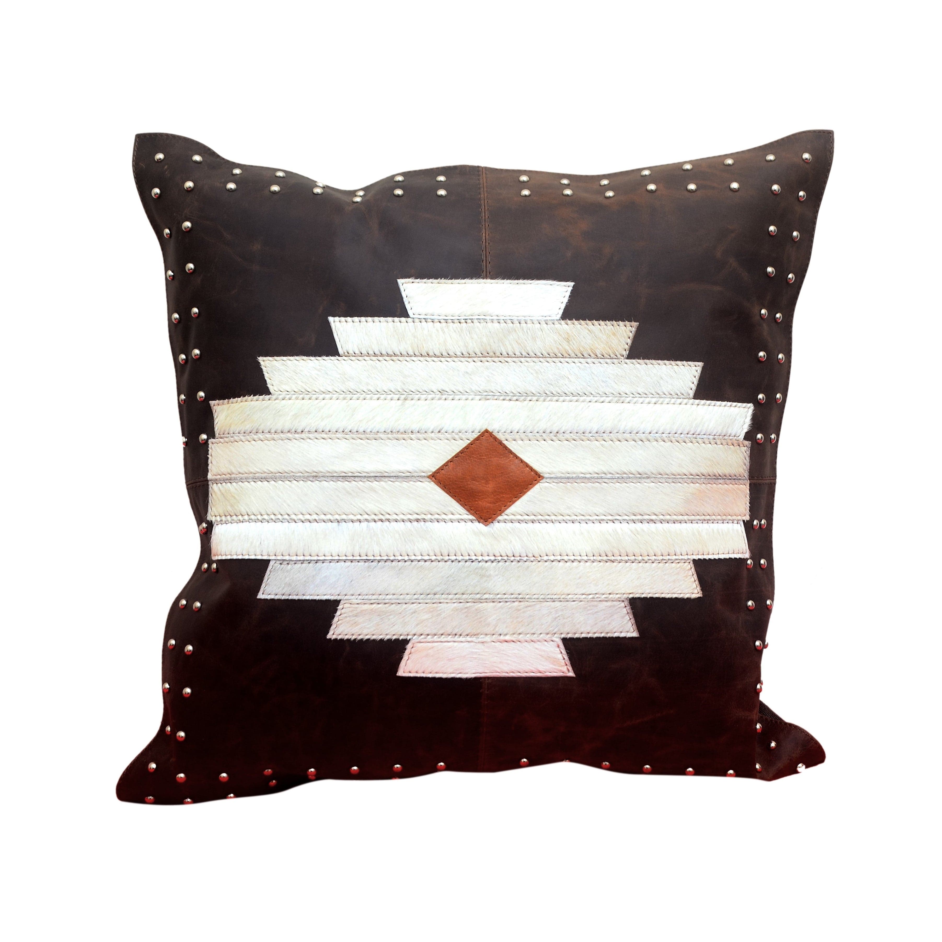 Aztec Genuine Leather & Hide Throw Pillow
