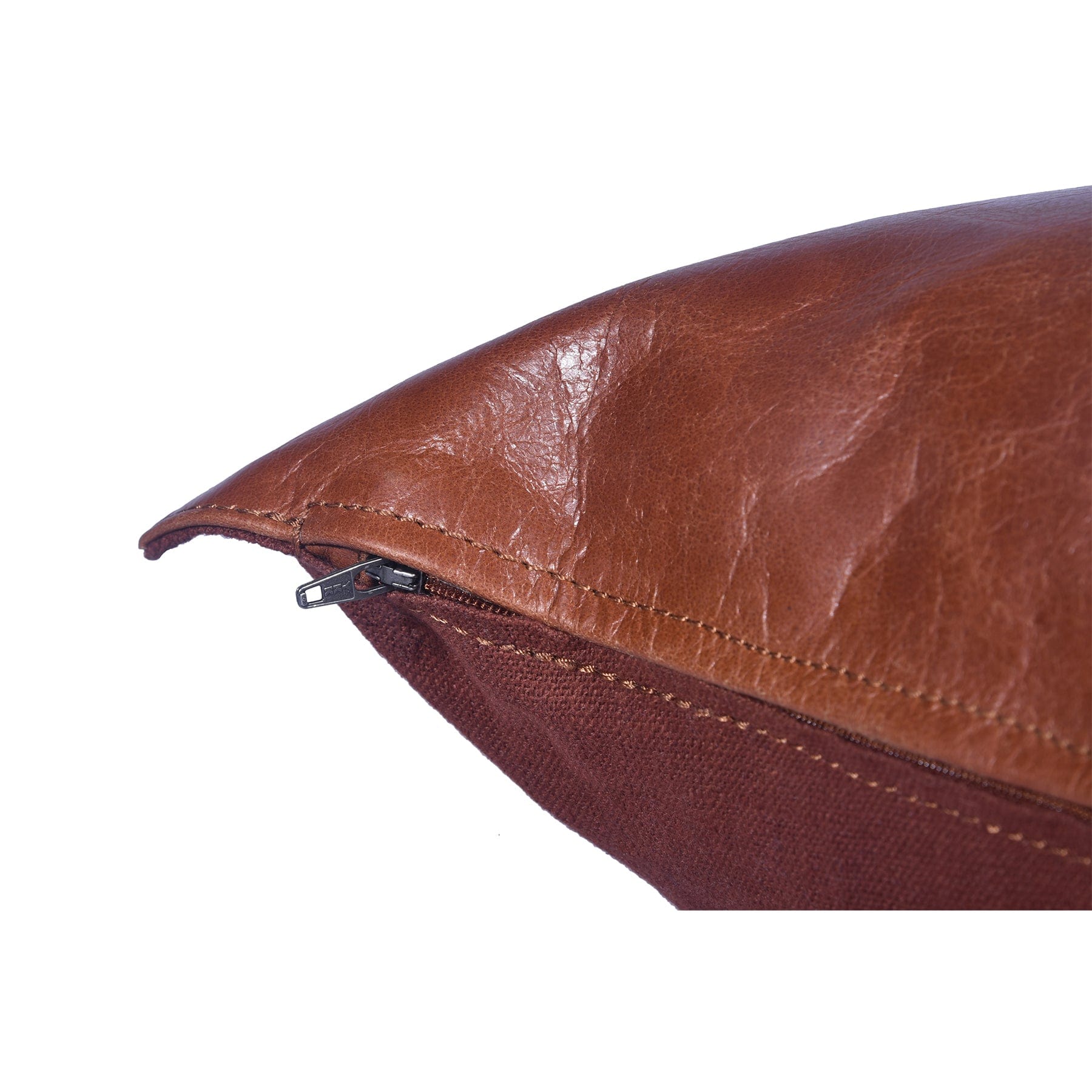 Genuine Leather Buckskin Lumbar Pillow