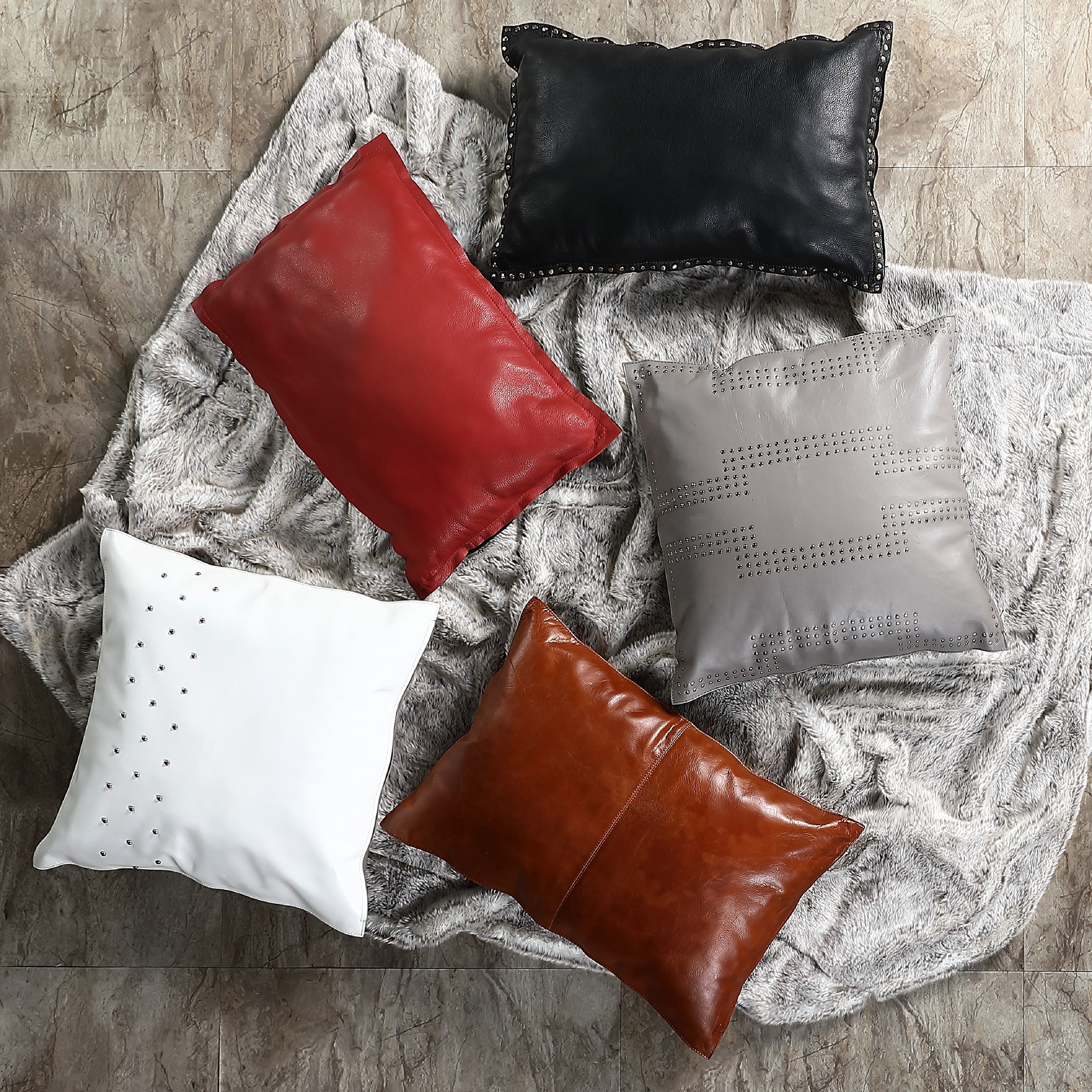 Red Leather Pillow