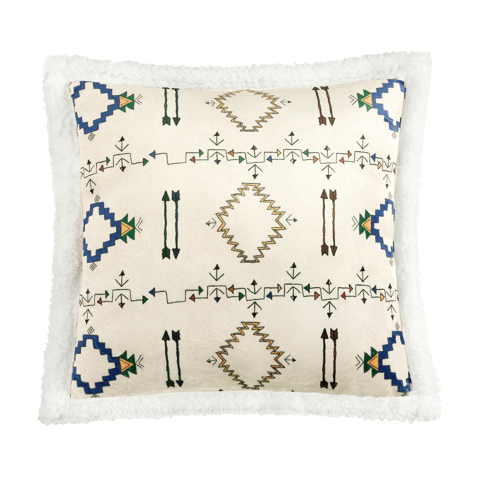 Arrow Campfire Sherpa Pillow
