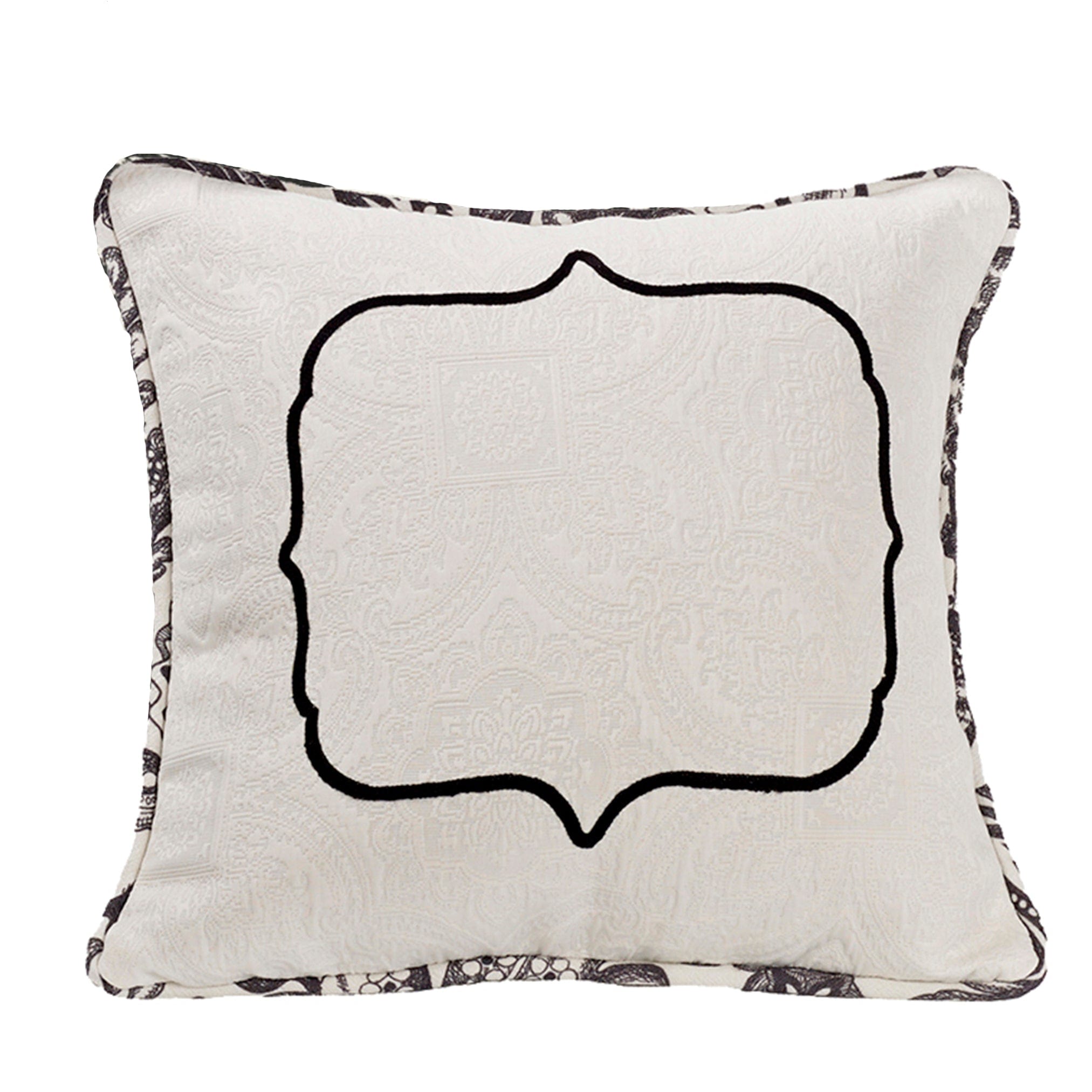 Augusta Embroidered Toile Throw Pillow