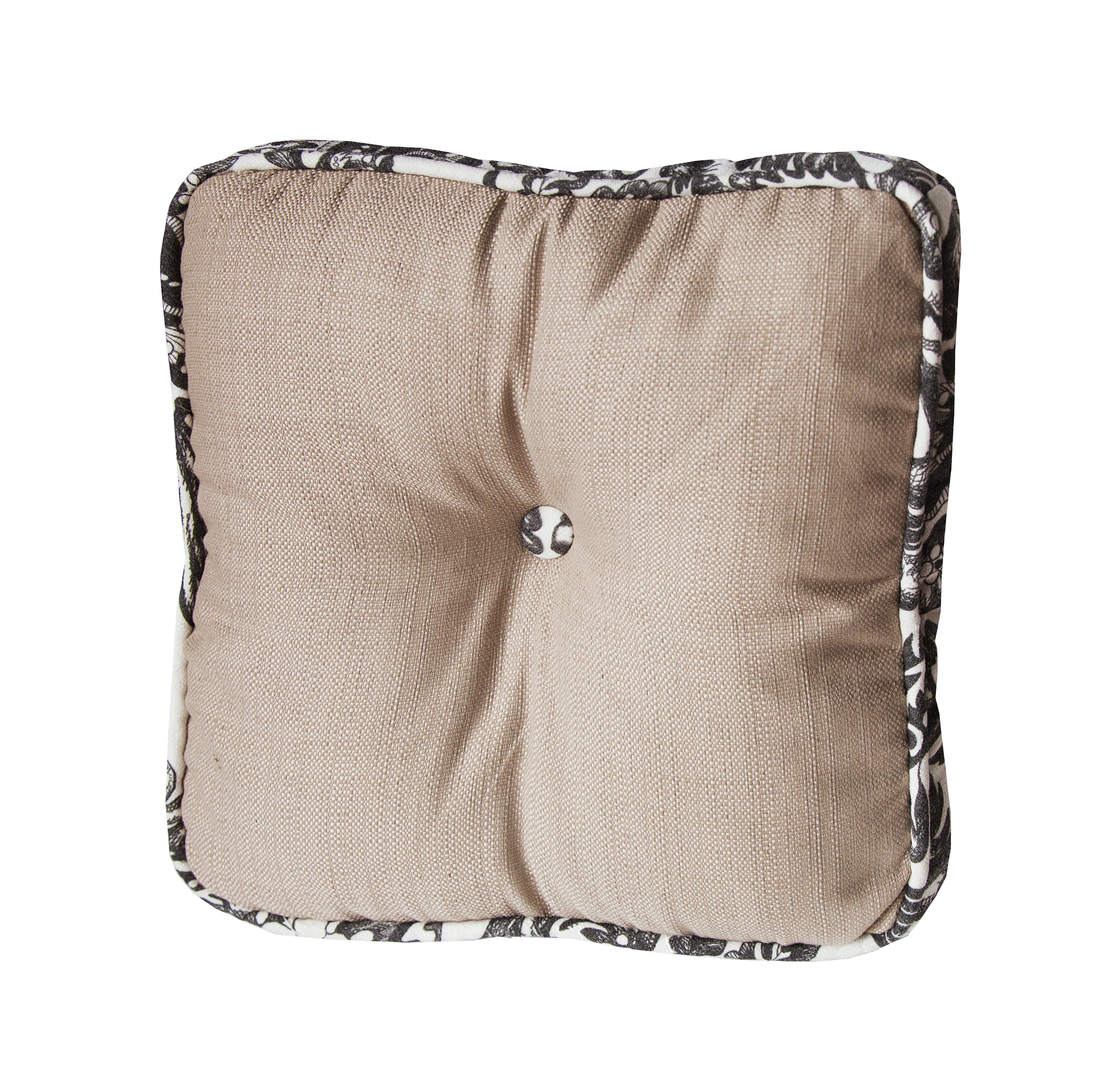 Augusta Buttoned Toile Box Pillow
