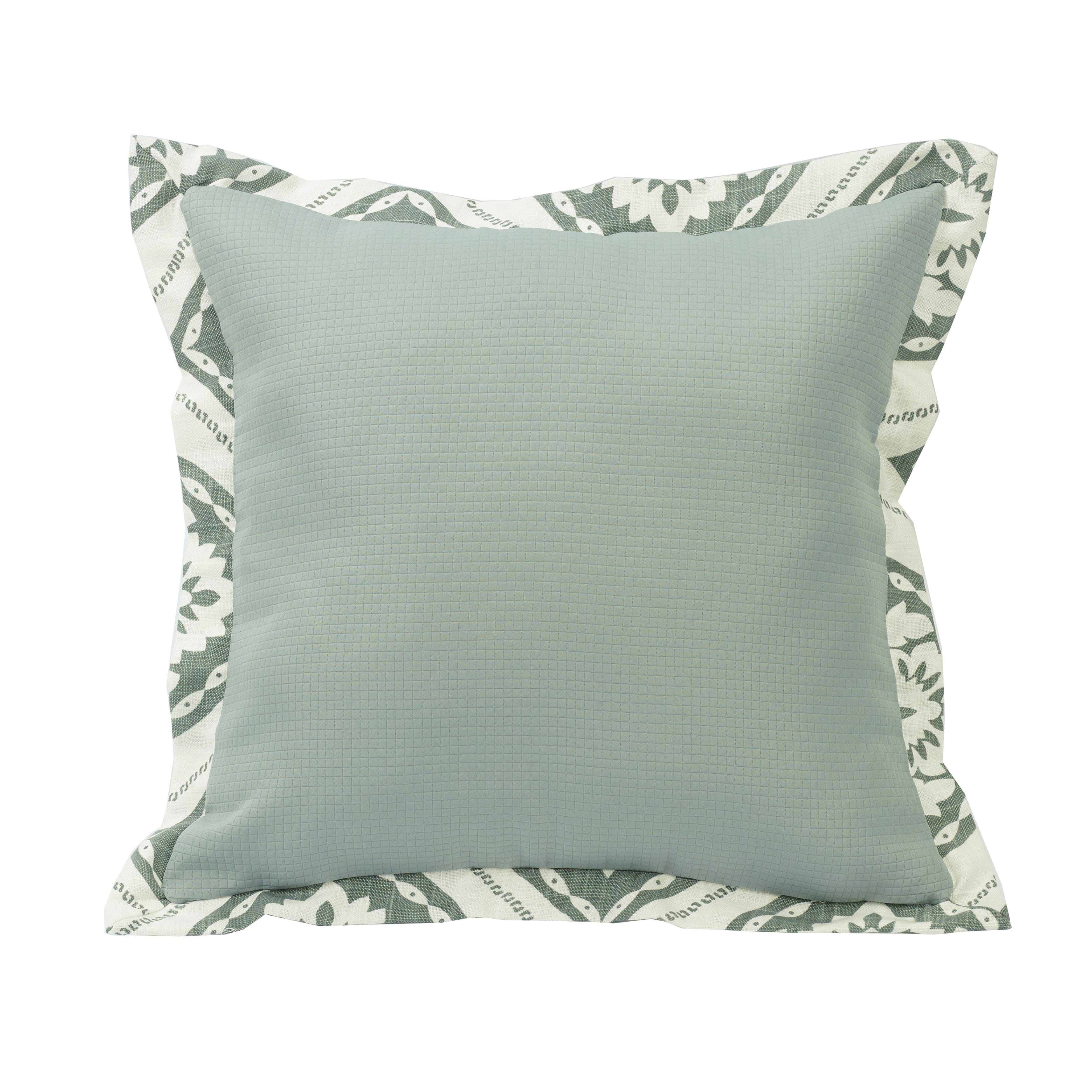 Belmont Textured Fabric Pillow w/ Graphic Print Flange