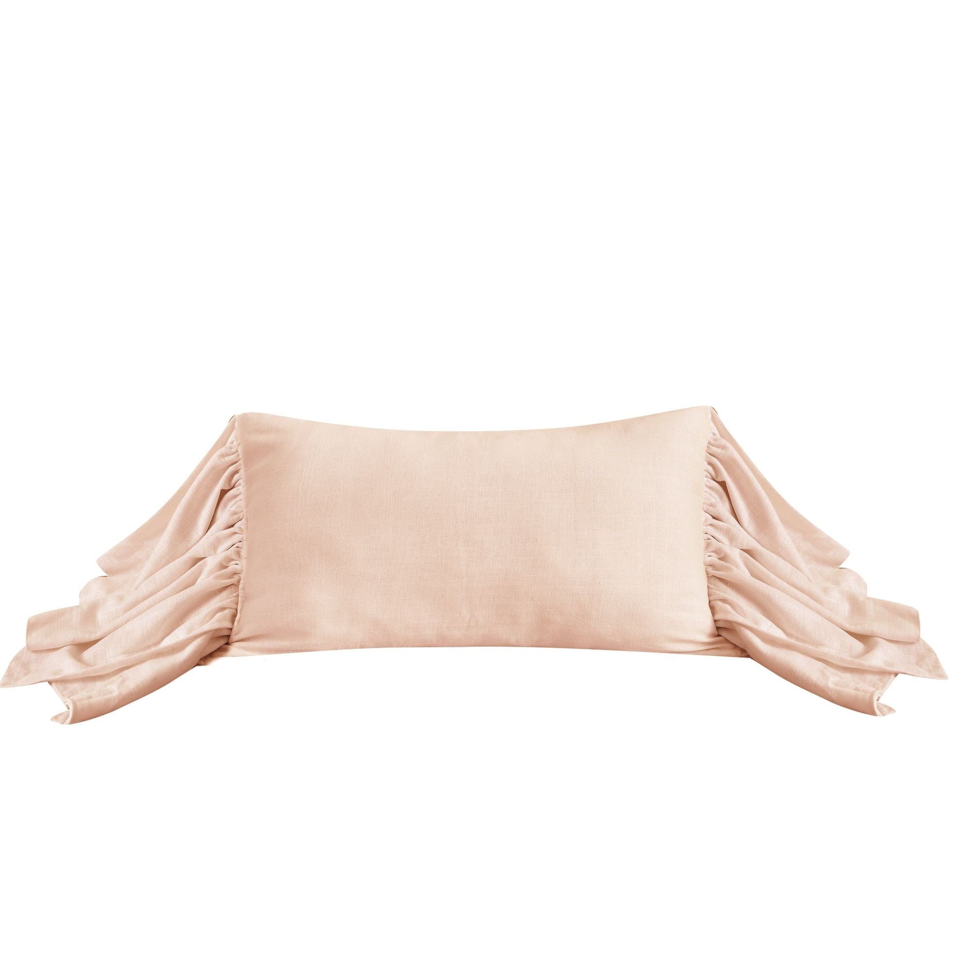 Washed Linen Long Ruffled Pillow