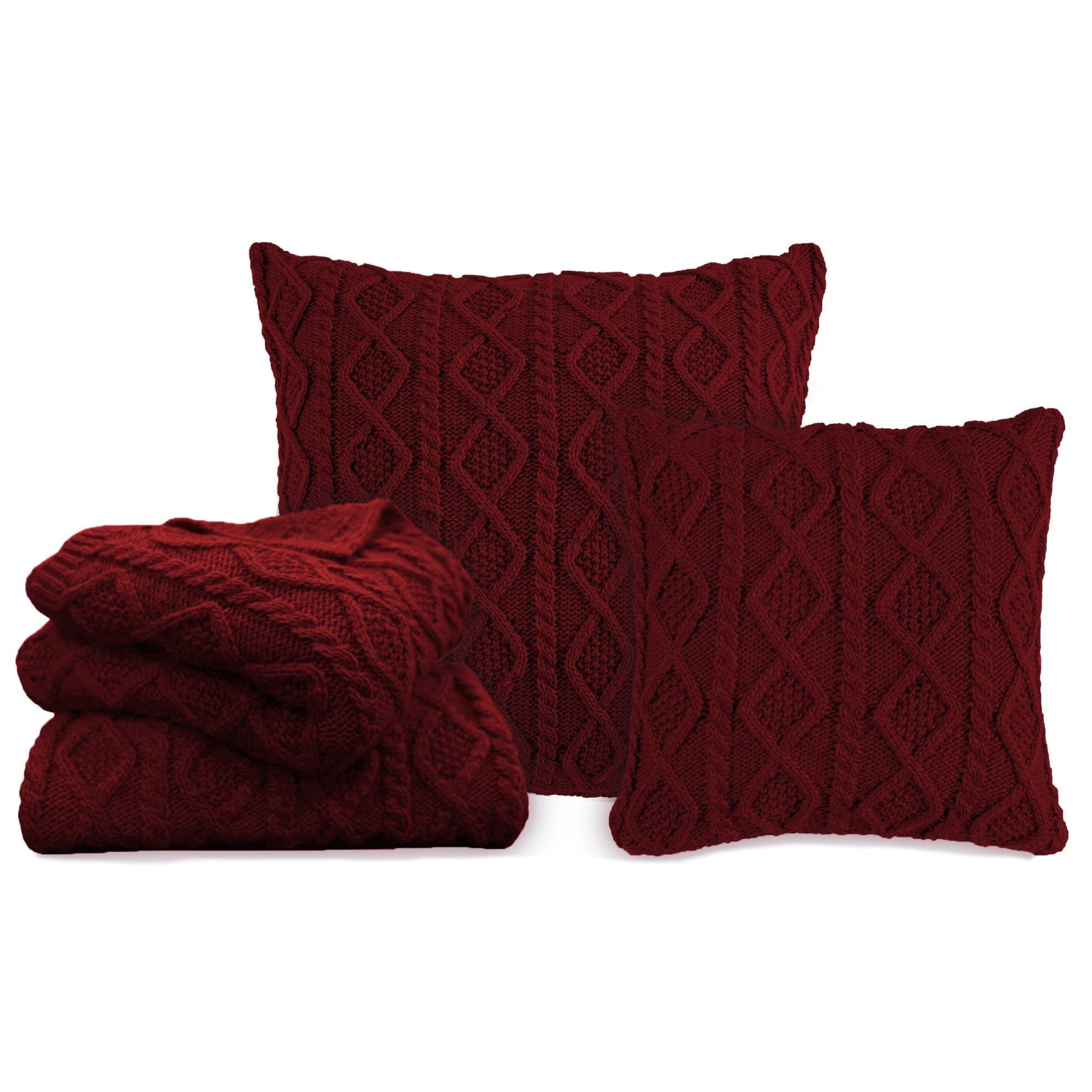 Cable Knit Soft Diamond Throw Pillow