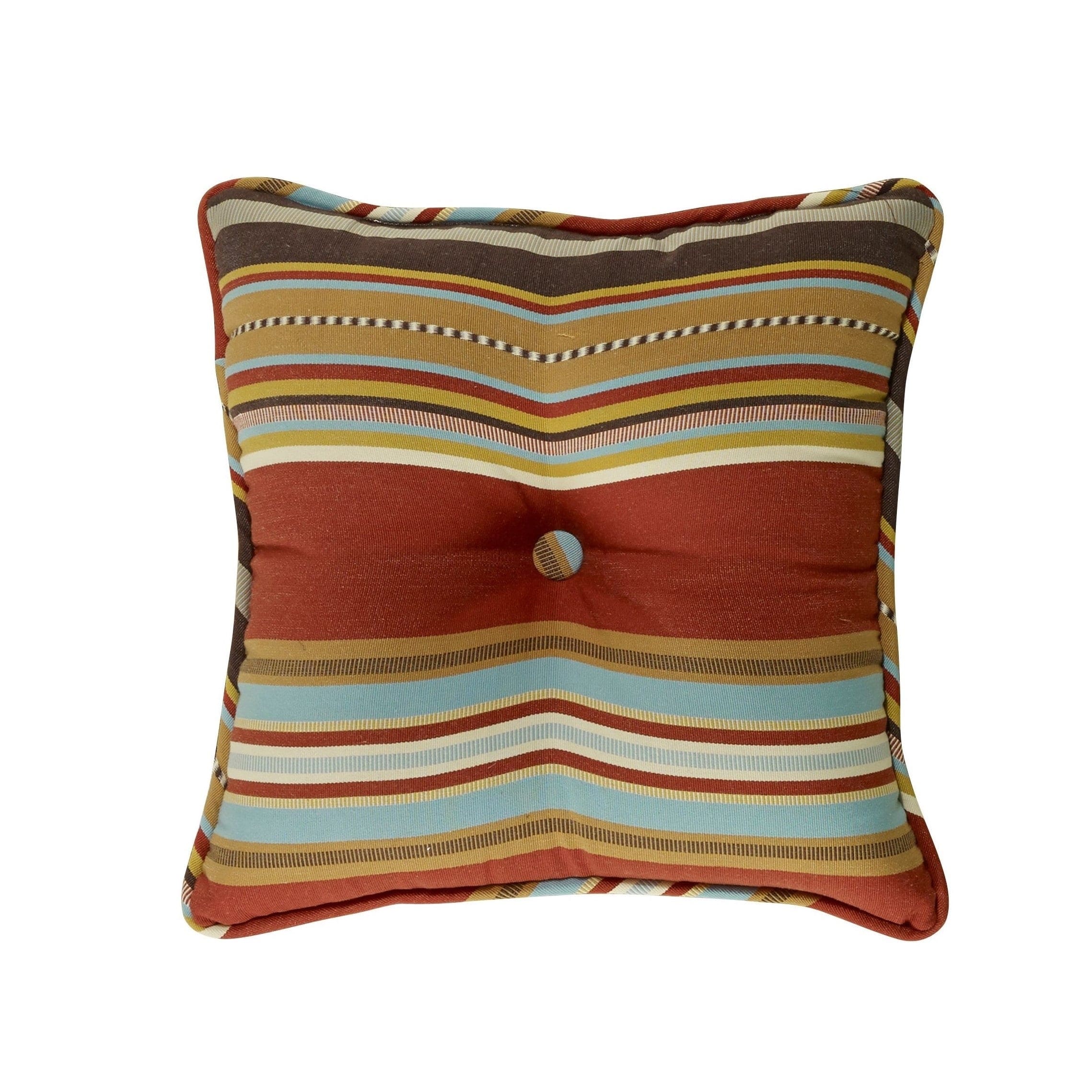Calhoun Tufted Throw Pillow w/ Stripes