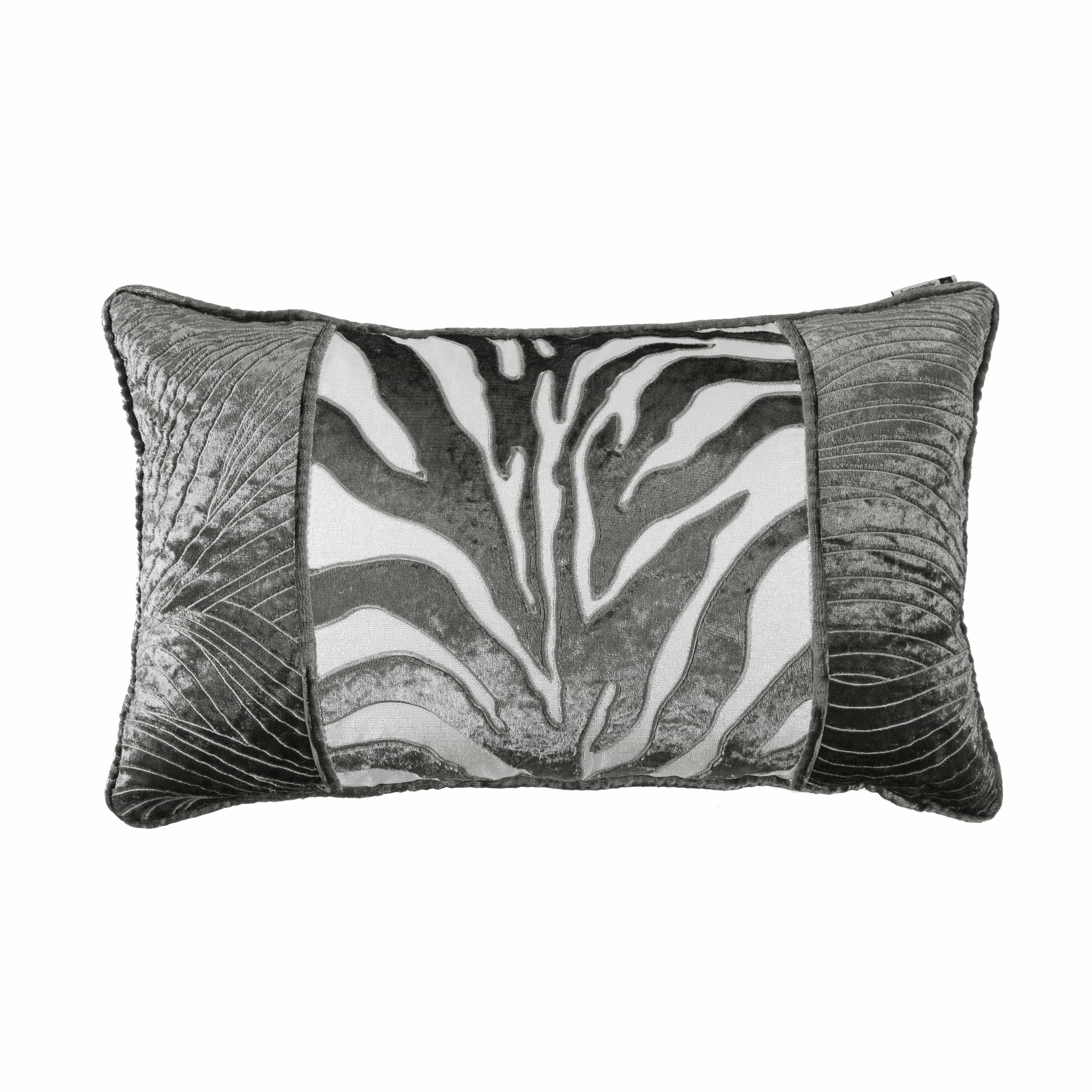 Celeste Zebra Applique & Wave Embroidery Pillow