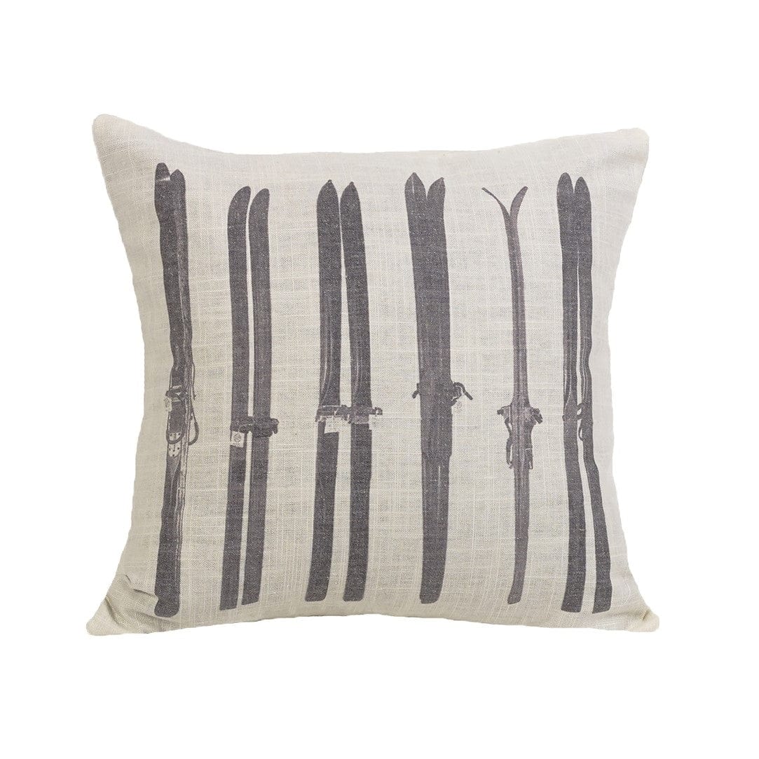 Printed Ski Throw Pillow