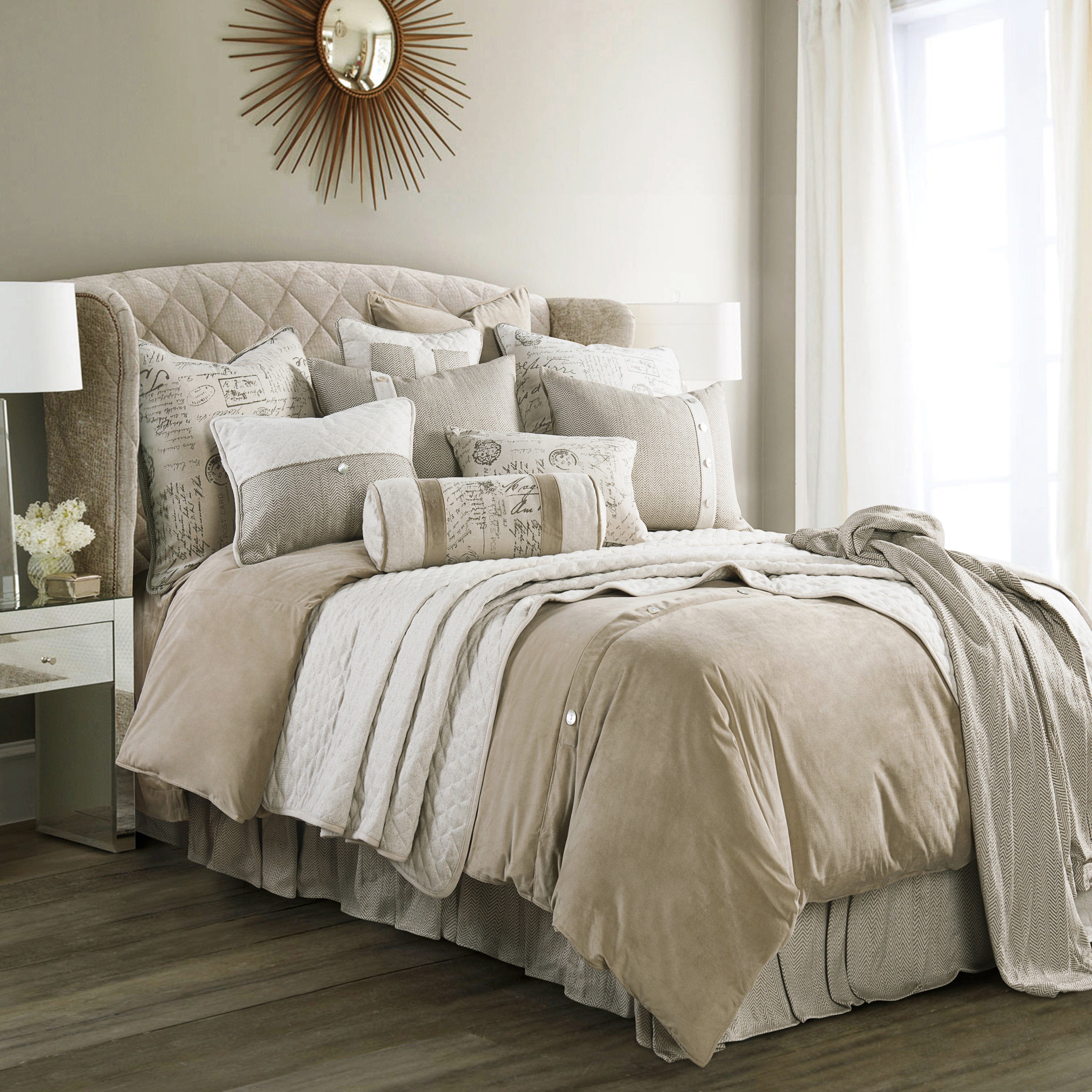 Fairfield Cream & Taupe Envelope Pillow