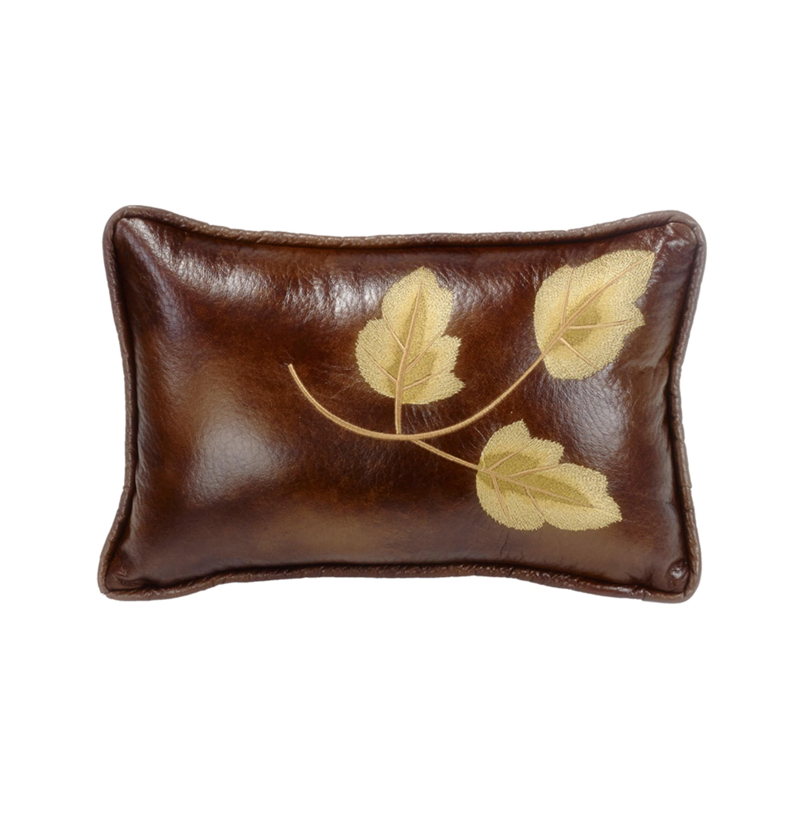 Highland Lodge Faux Leather Lumbar Pillow