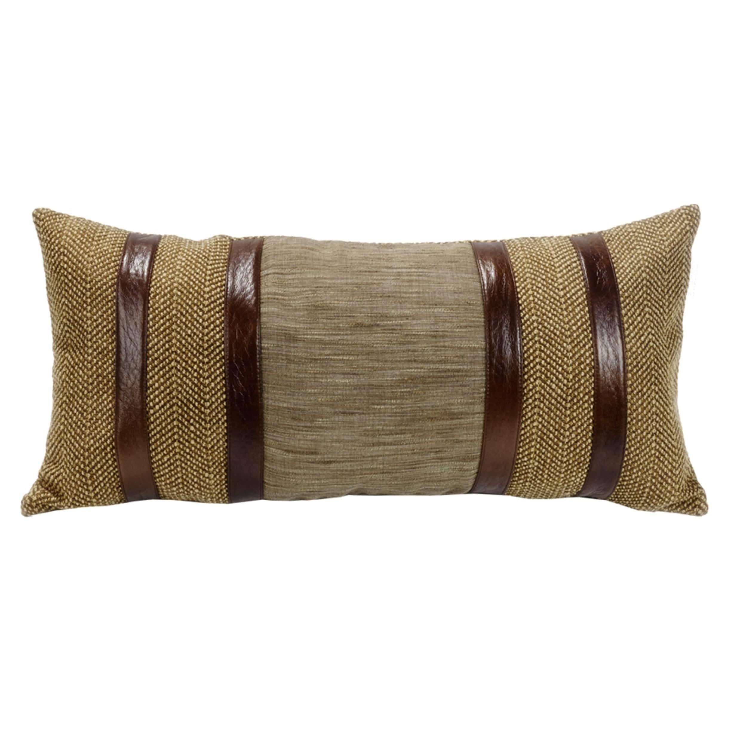 Highland Lodge Herringbone Faux Leather Lumbar Pillow