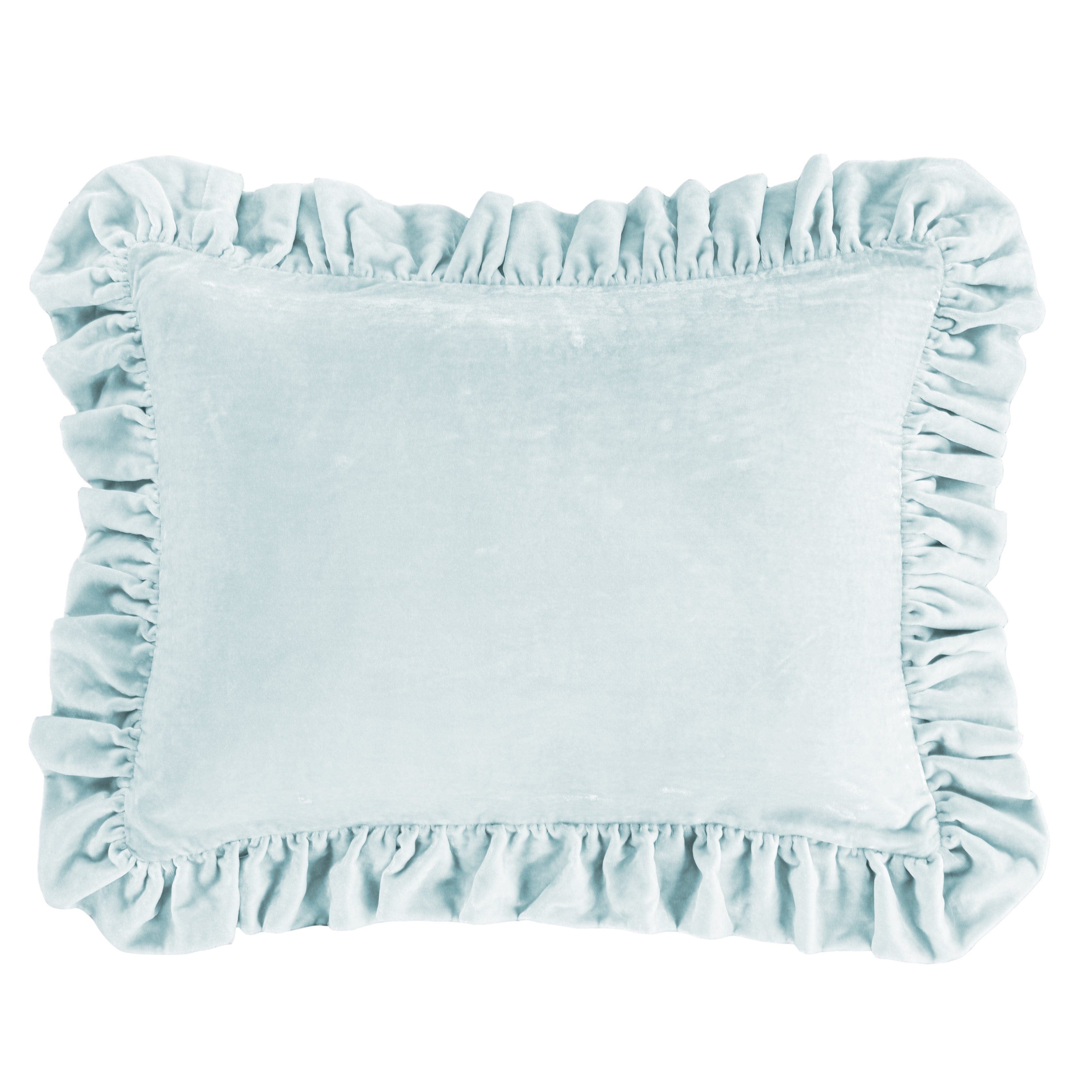 Stella Faux Silk Velvet Ruffled Dutch Euro Pillow
