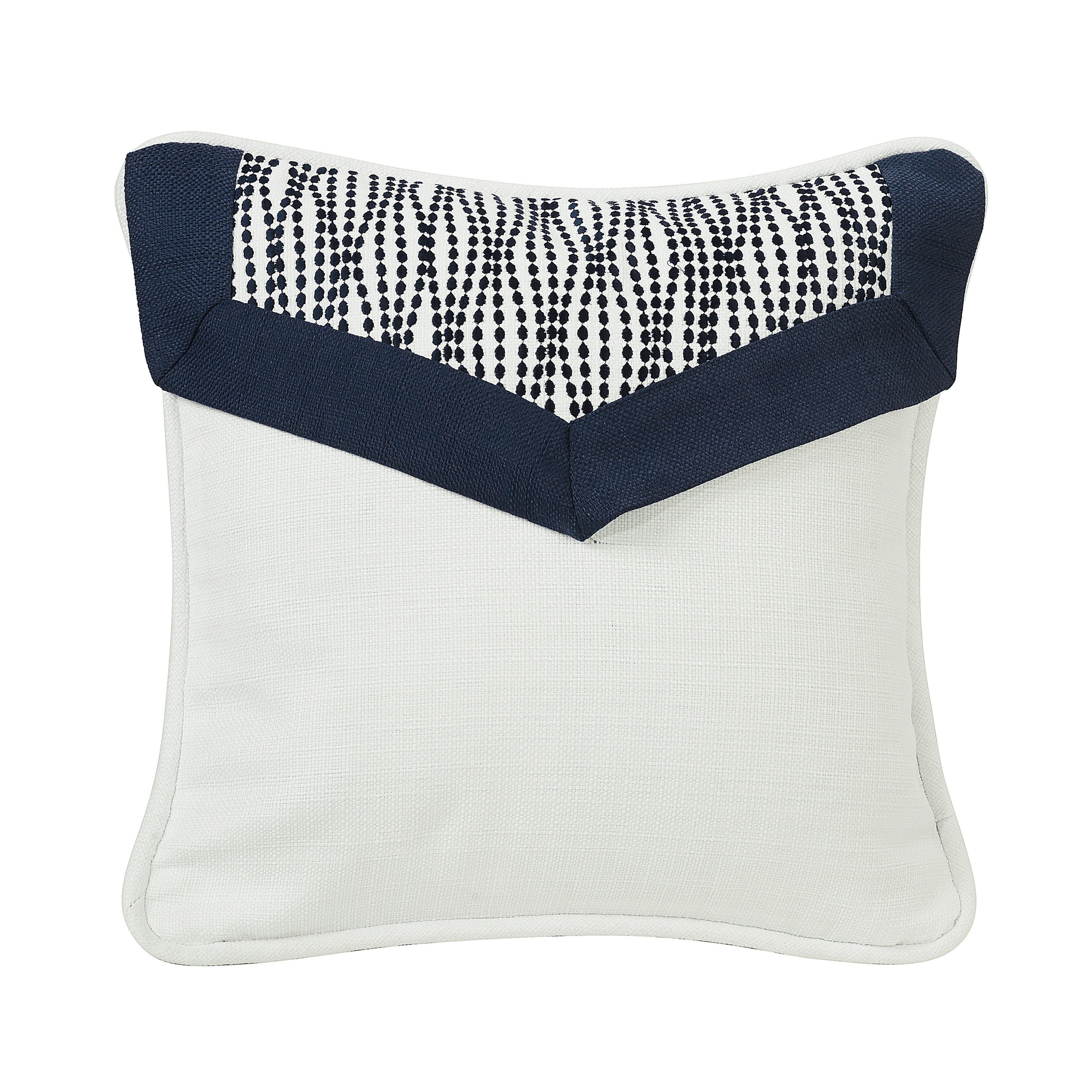 Kavali White Linen Envelope Pillow w/ Navy Blue