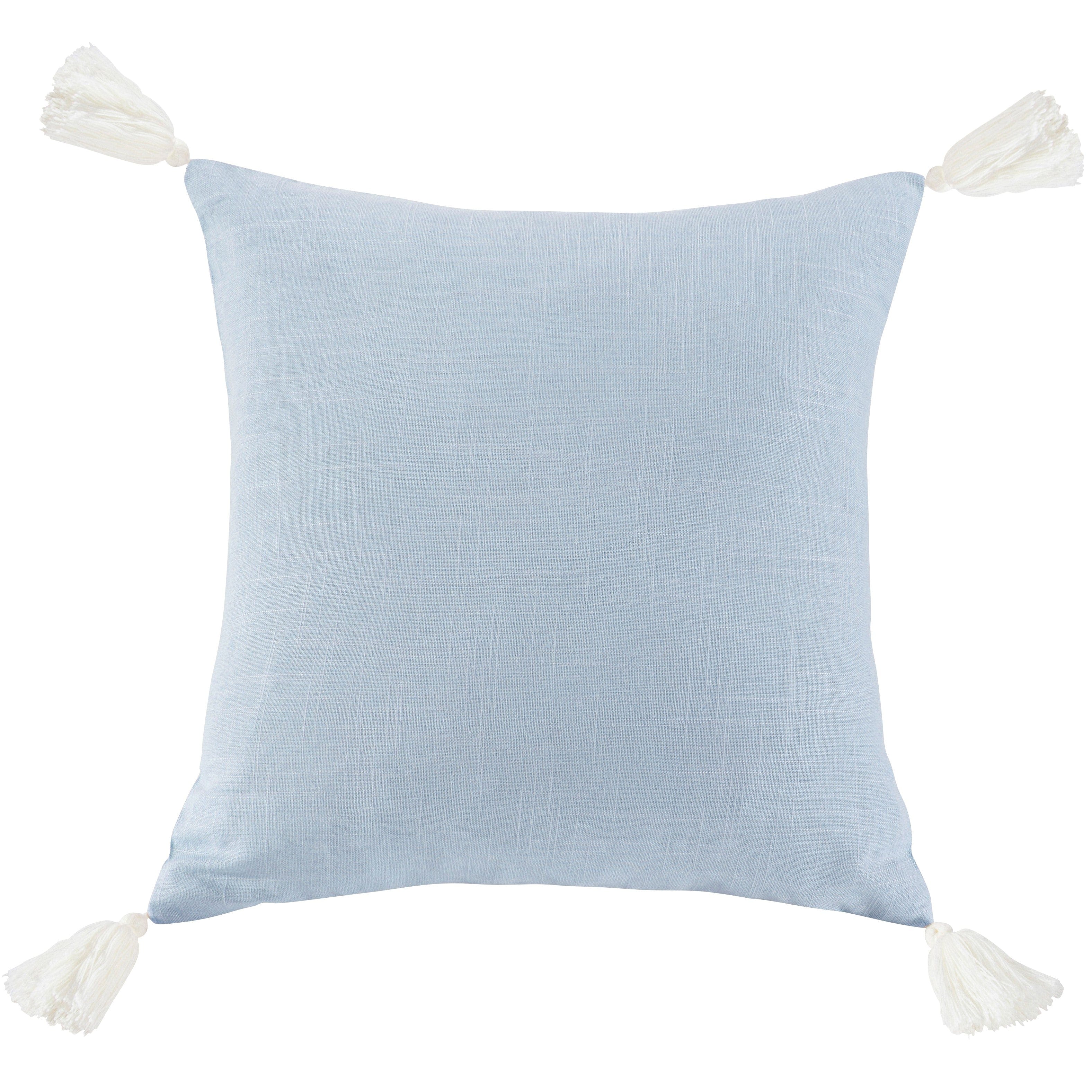 Square Washed Linen Tassel Pillow