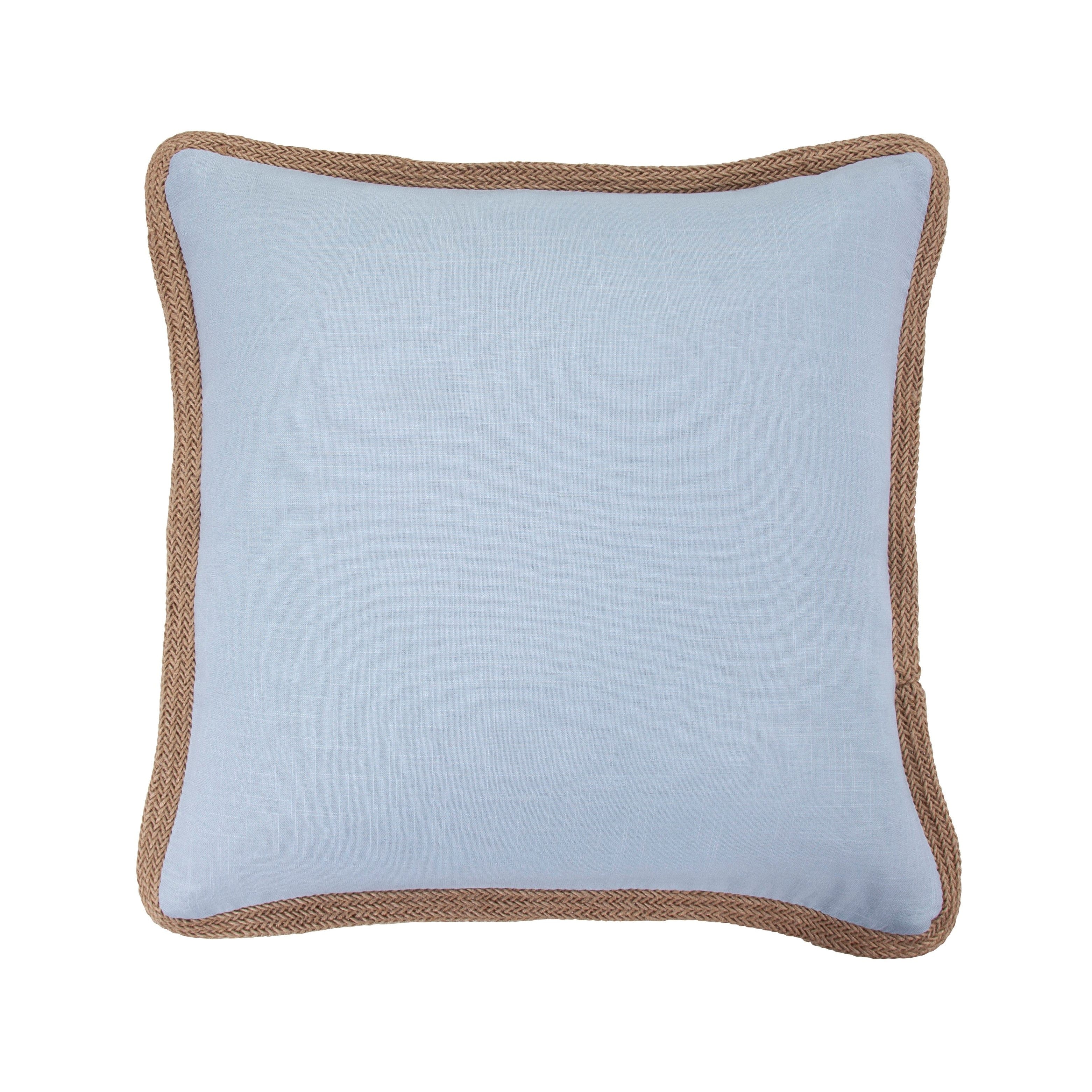 Washed Linen Jute Trimmed Pillow
