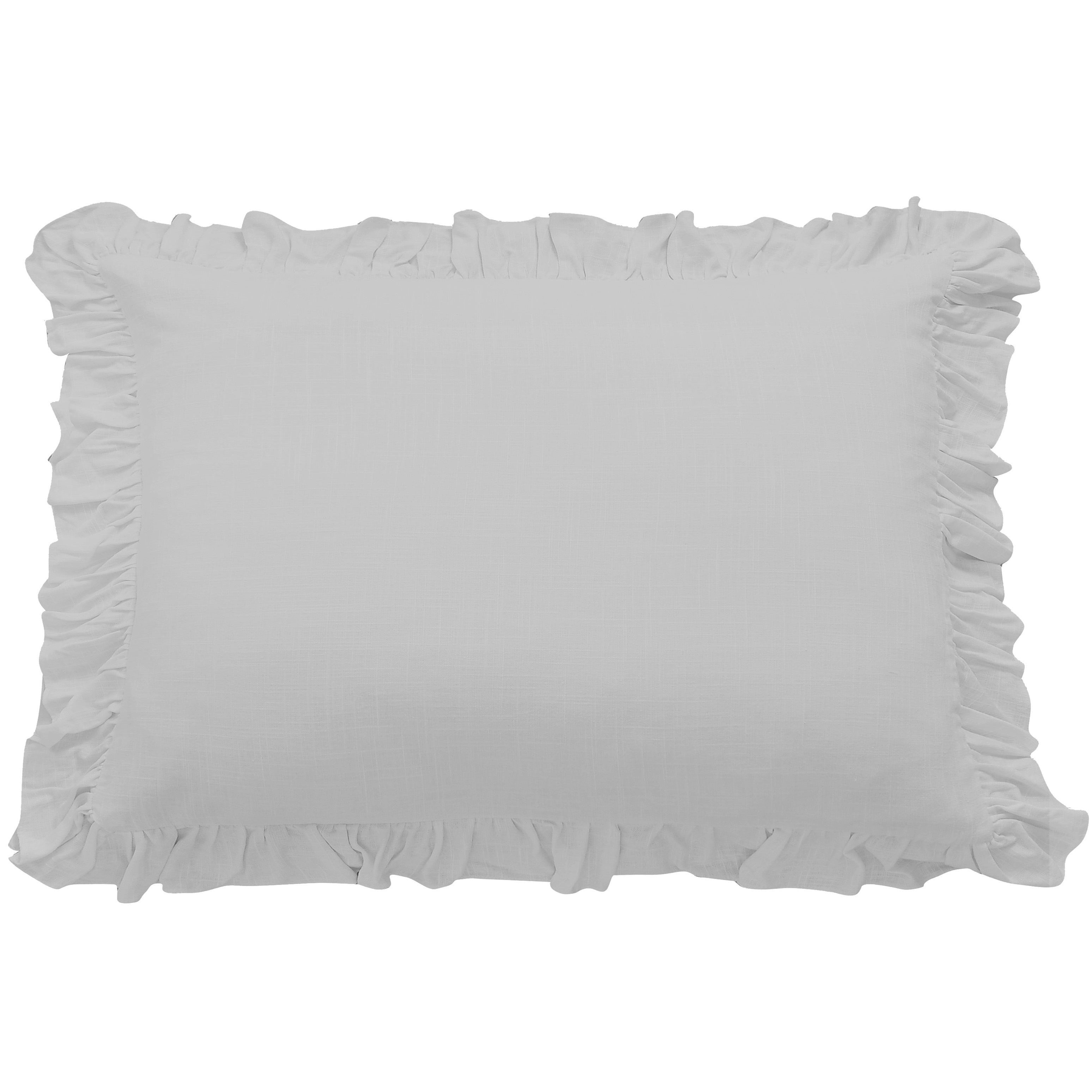 Lily Washed Linen Ruffled Dutch Euro Pillow