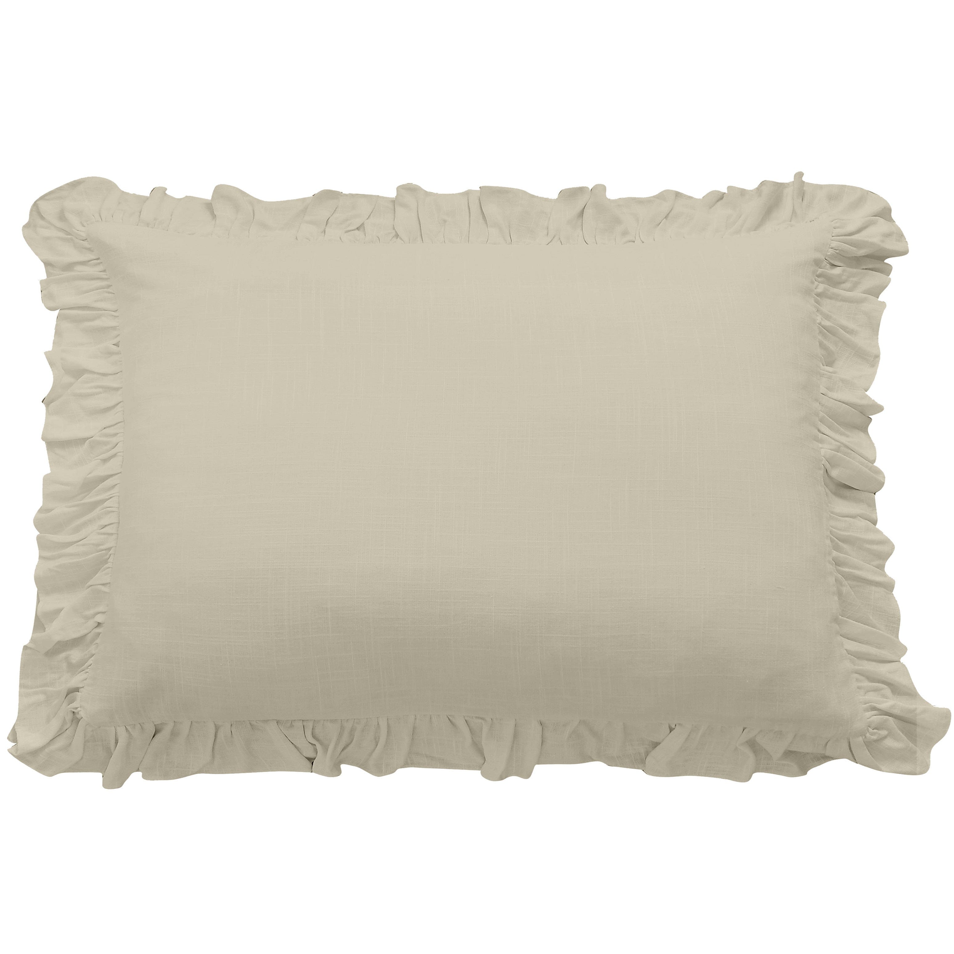 Lily Washed Linen Ruffled Dutch Euro Pillow