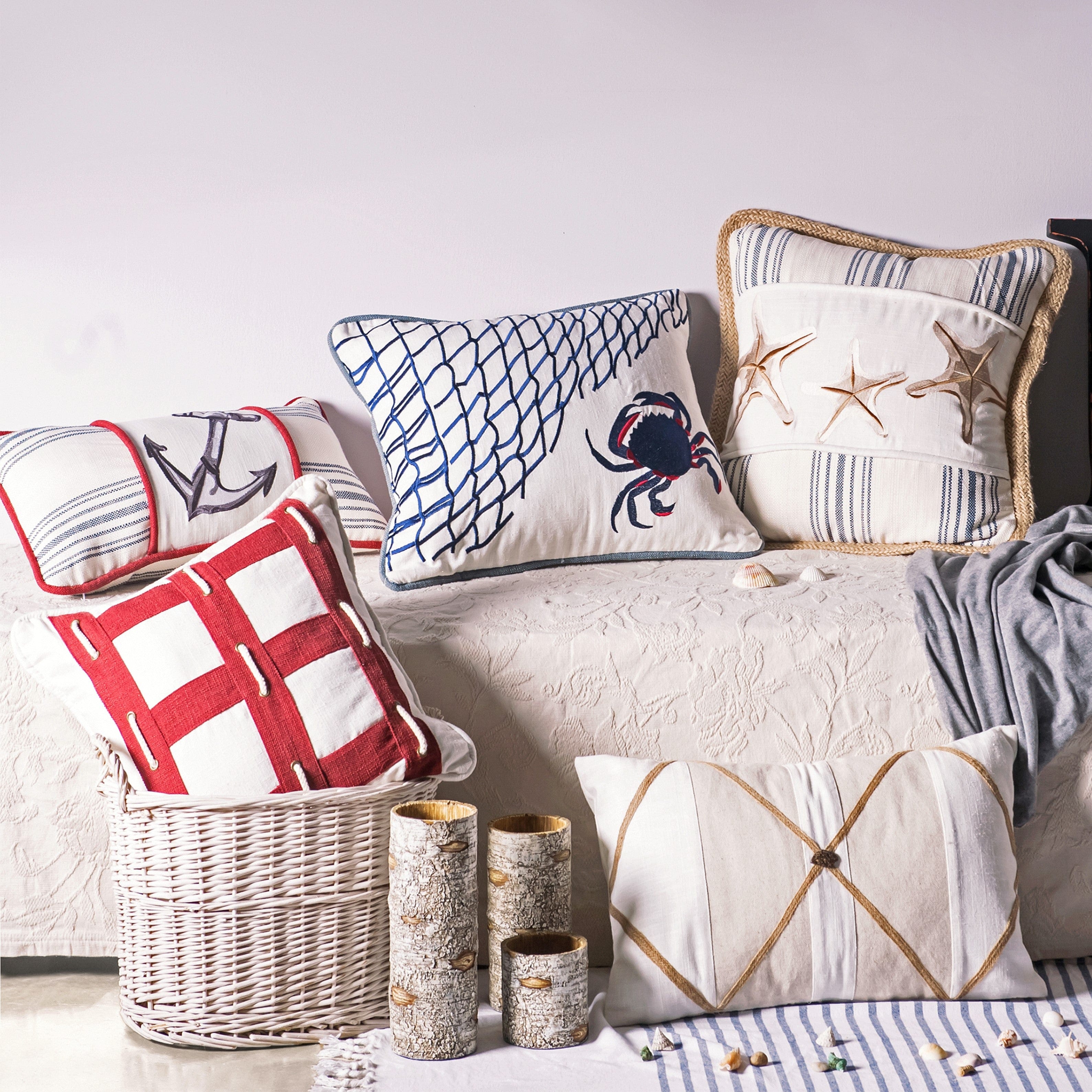 Linen Lumbar Pillow w/ Button