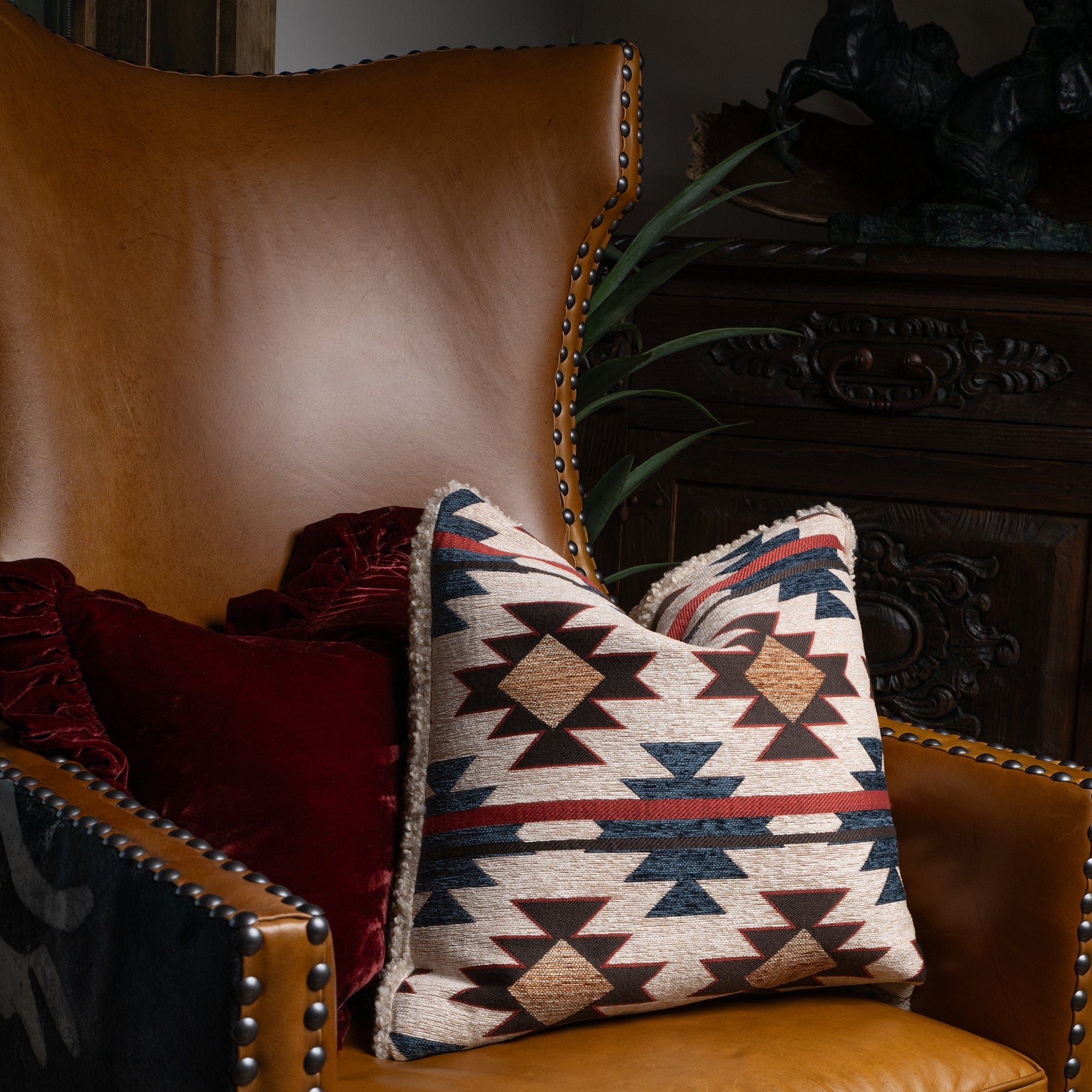 Mariella Chenille Teddy-Backed Pillow