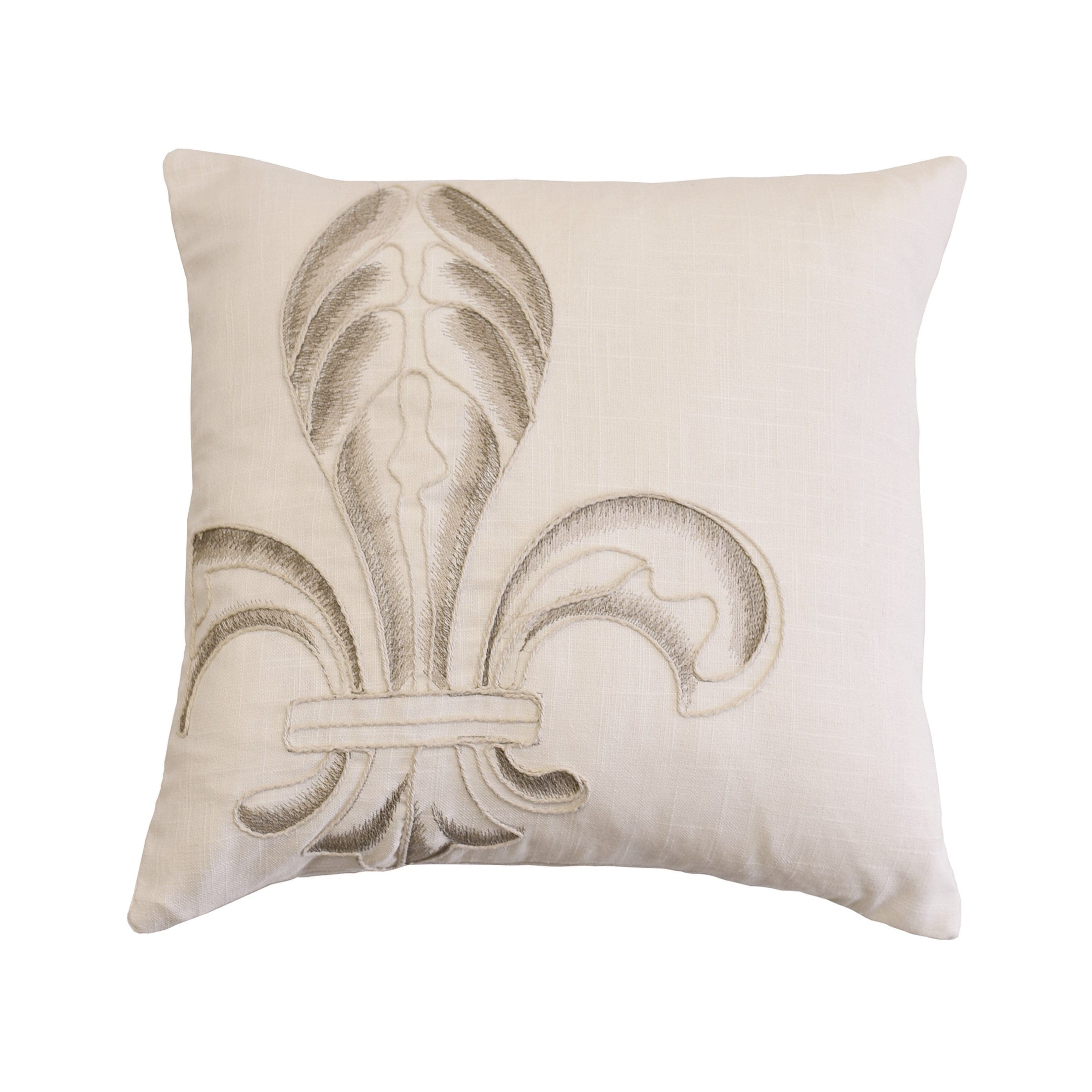 Newport Embroidery Fleur De Lis Throw Pillow