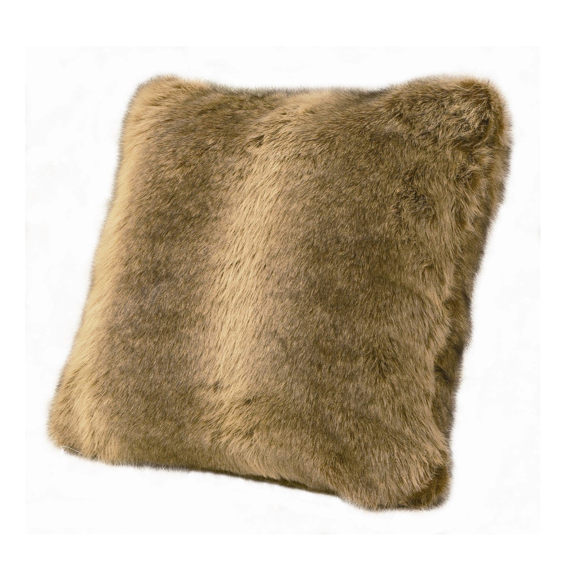Faux Wolf Fur Throw Pillow